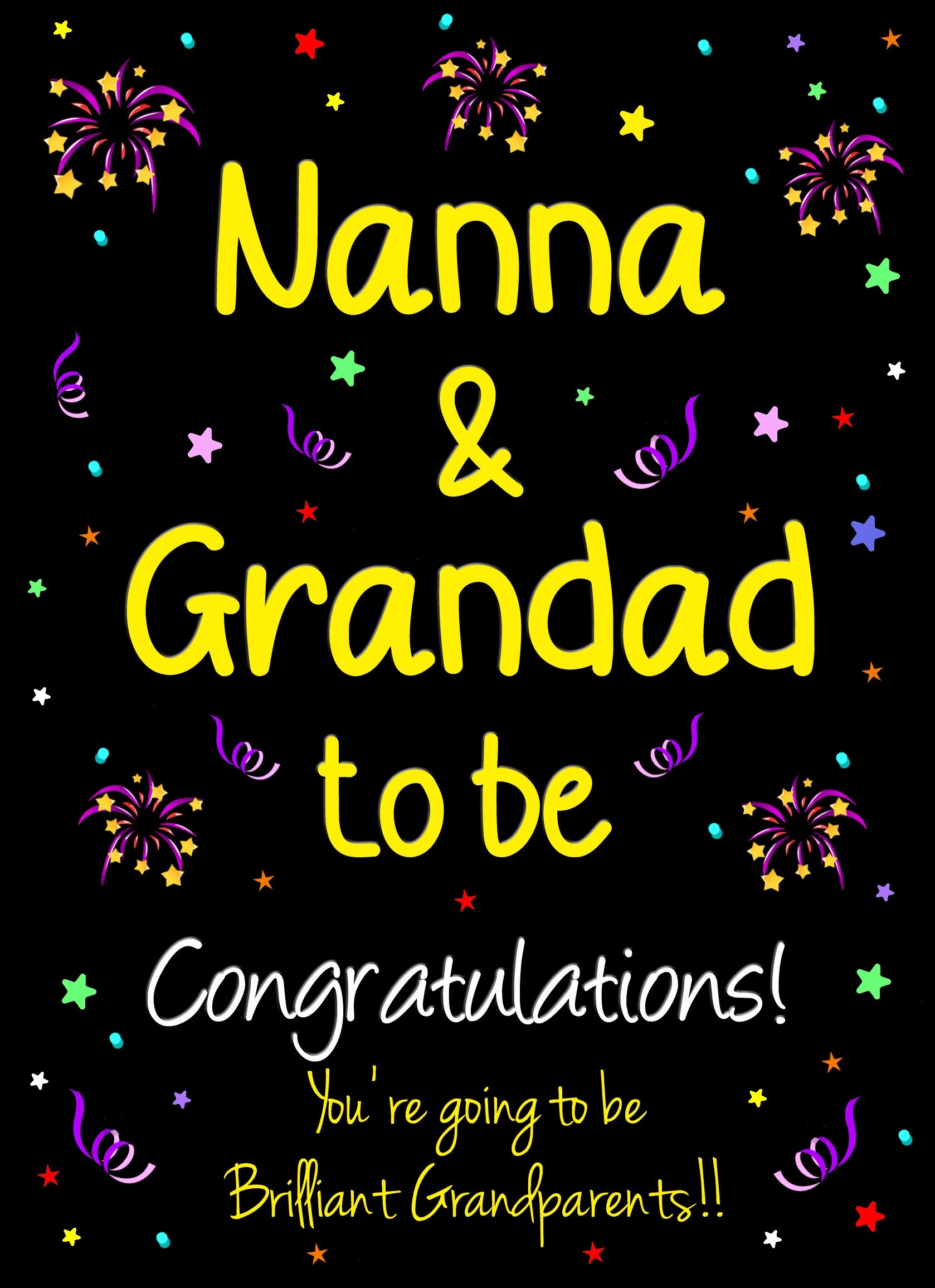 Nanna and Grandad to be Baby Pregnancy Congratulations Card 