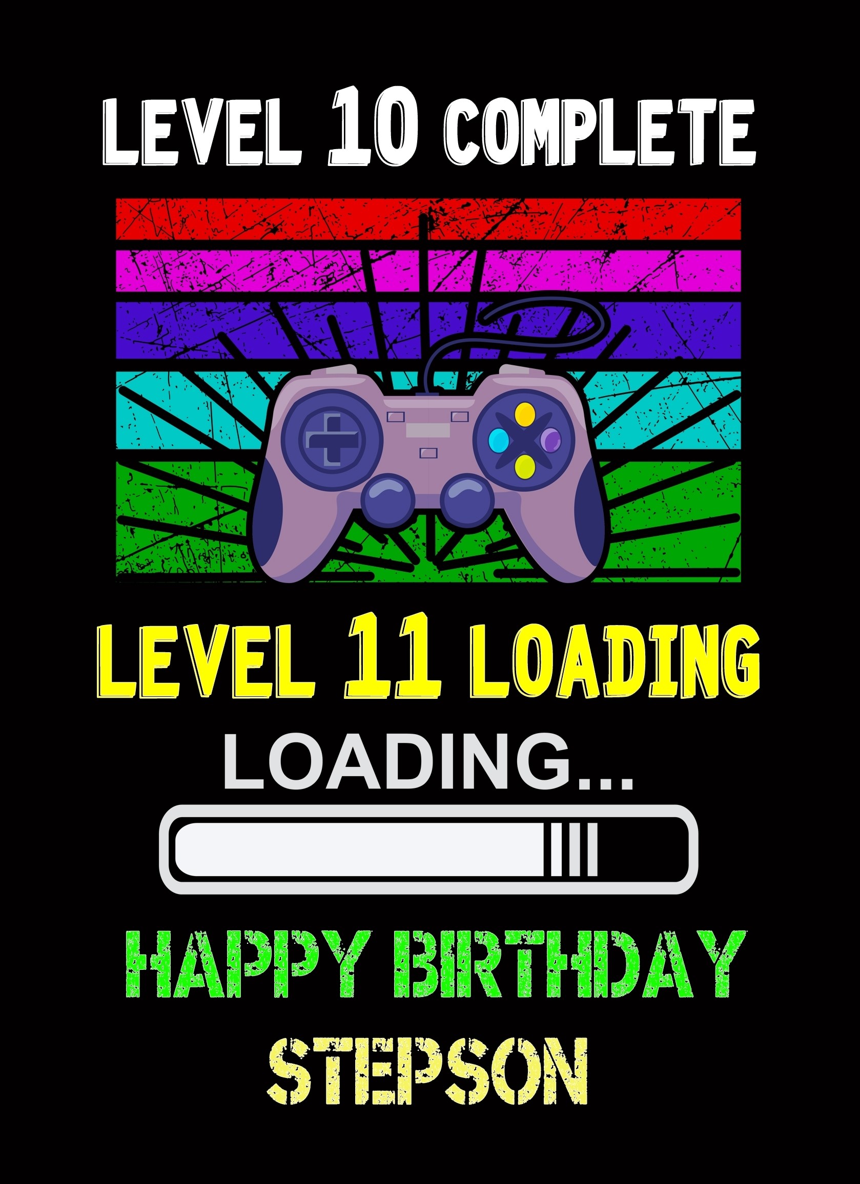 Stepson 11th Birthday Card (Gamer, Design 2)