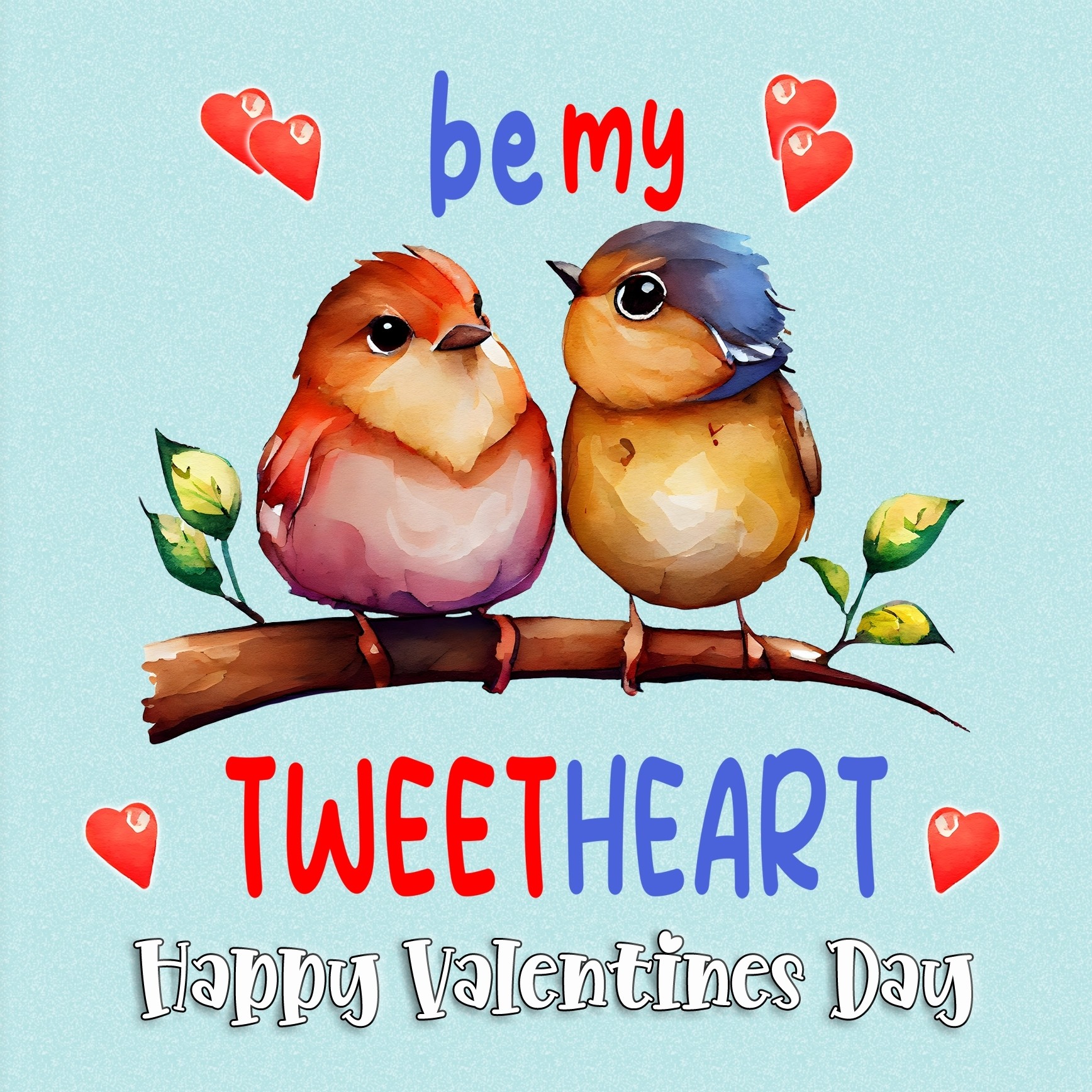 Funny Pun Valentines Day Square Card (Tweetheart)