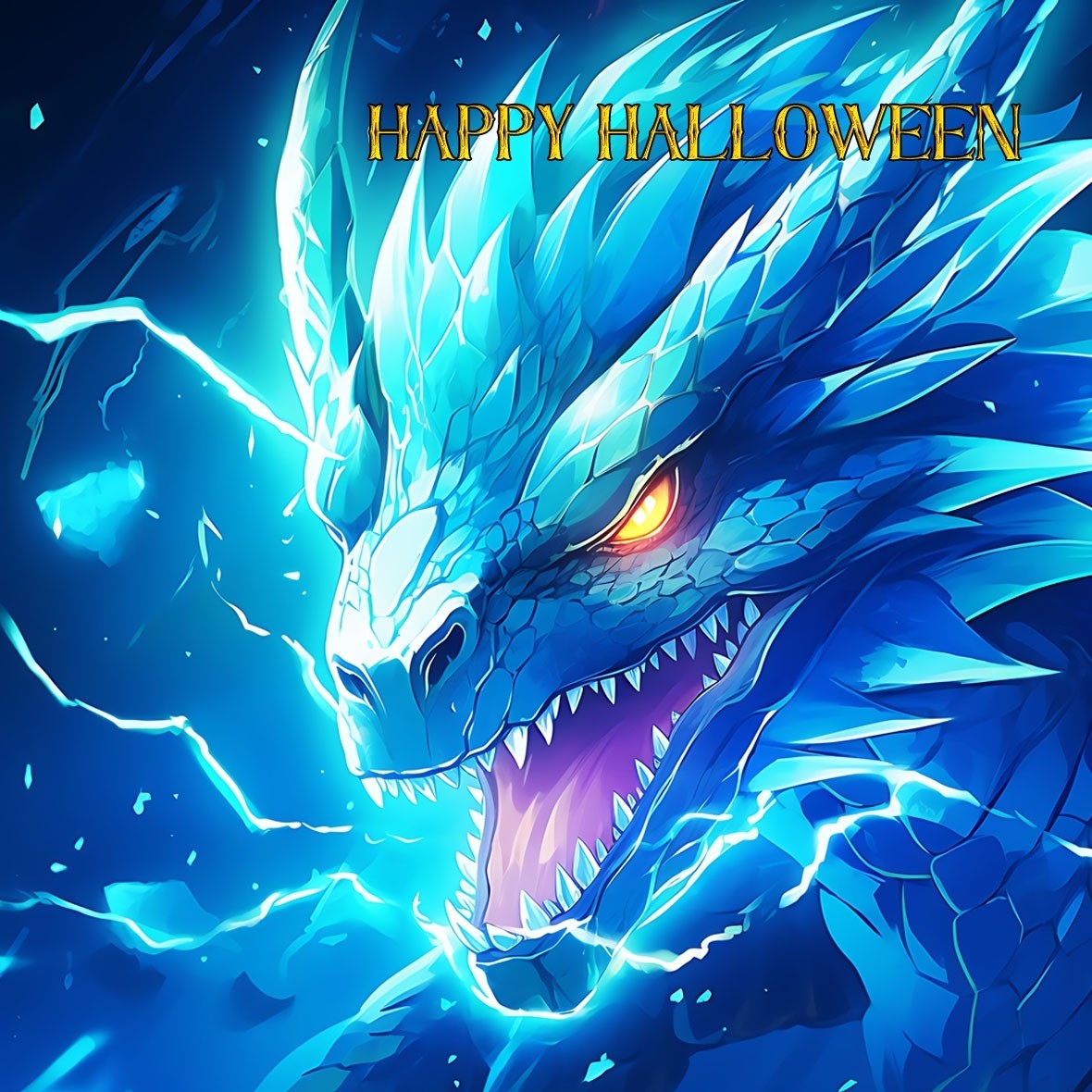 Gothic Fantasy Dragon Halloween Square Card (Design 11)