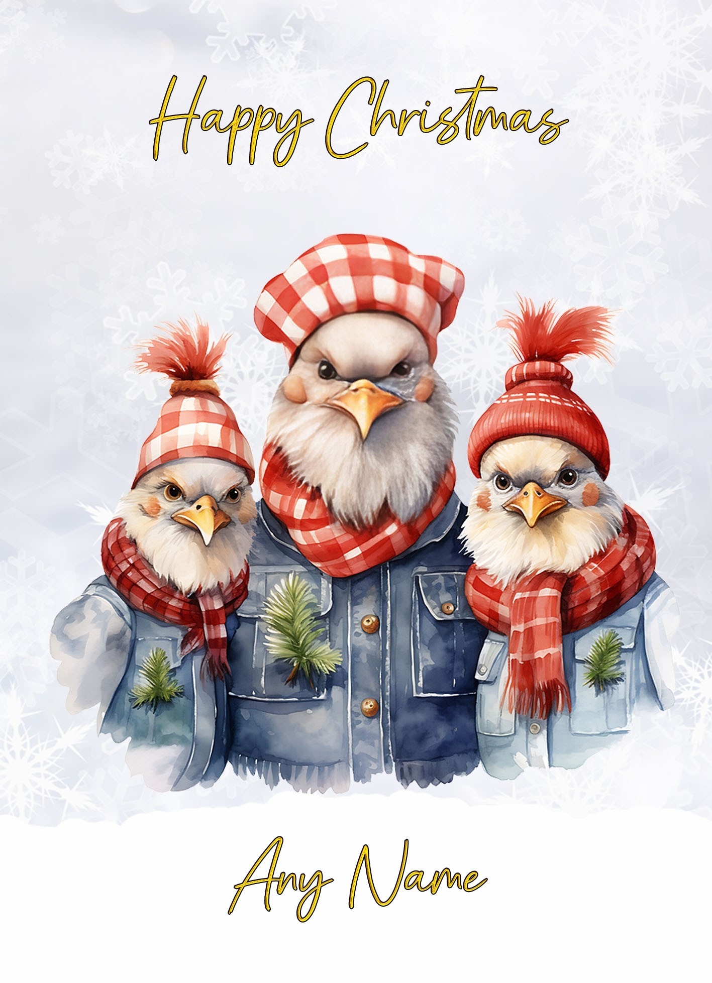 Personalised Eagle Family Christmas Card