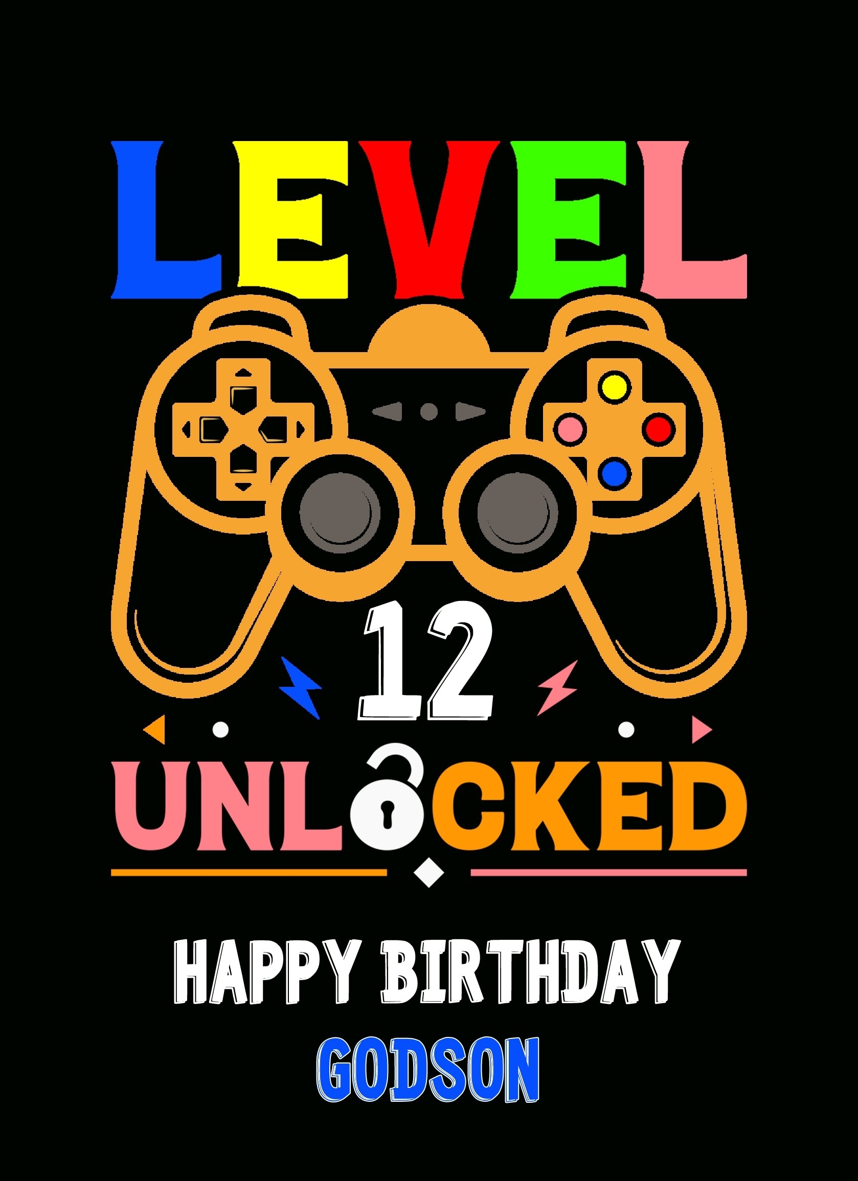 Godson 12th Birthday Card (Gamer, Design 4)