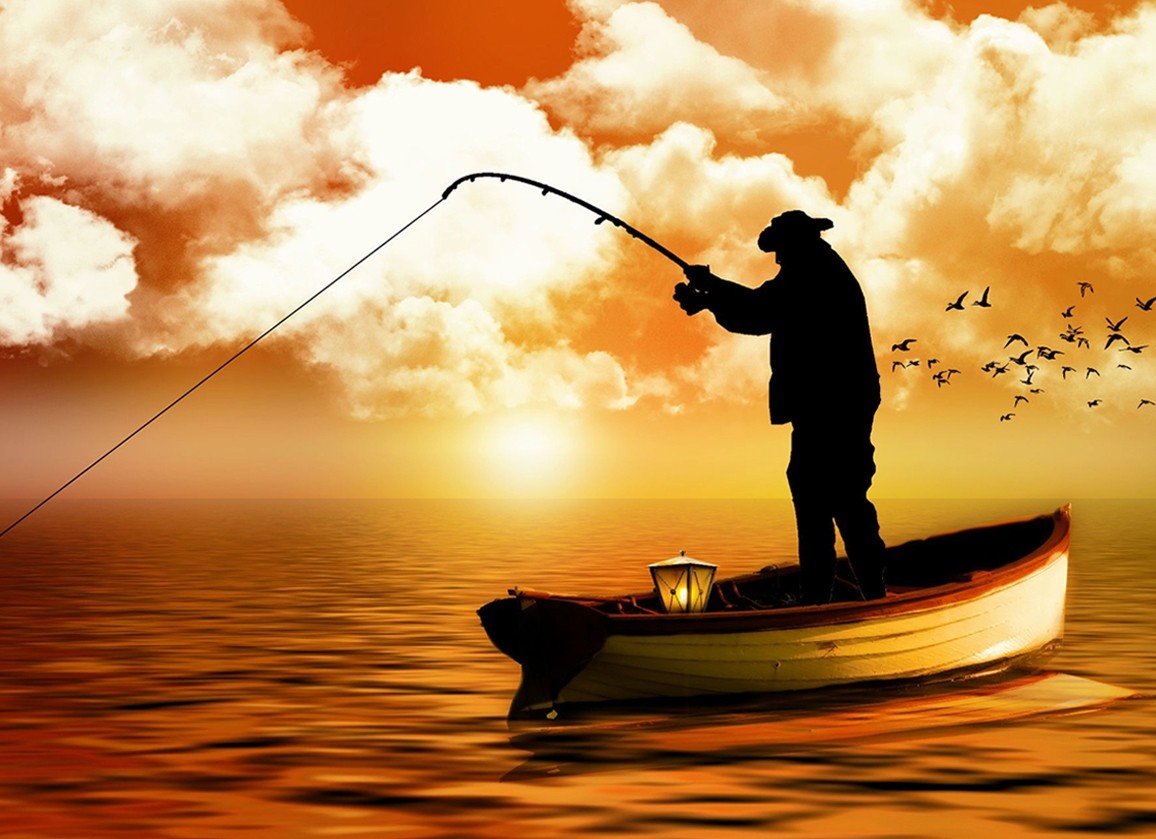 Fishing Blank Landscape Card