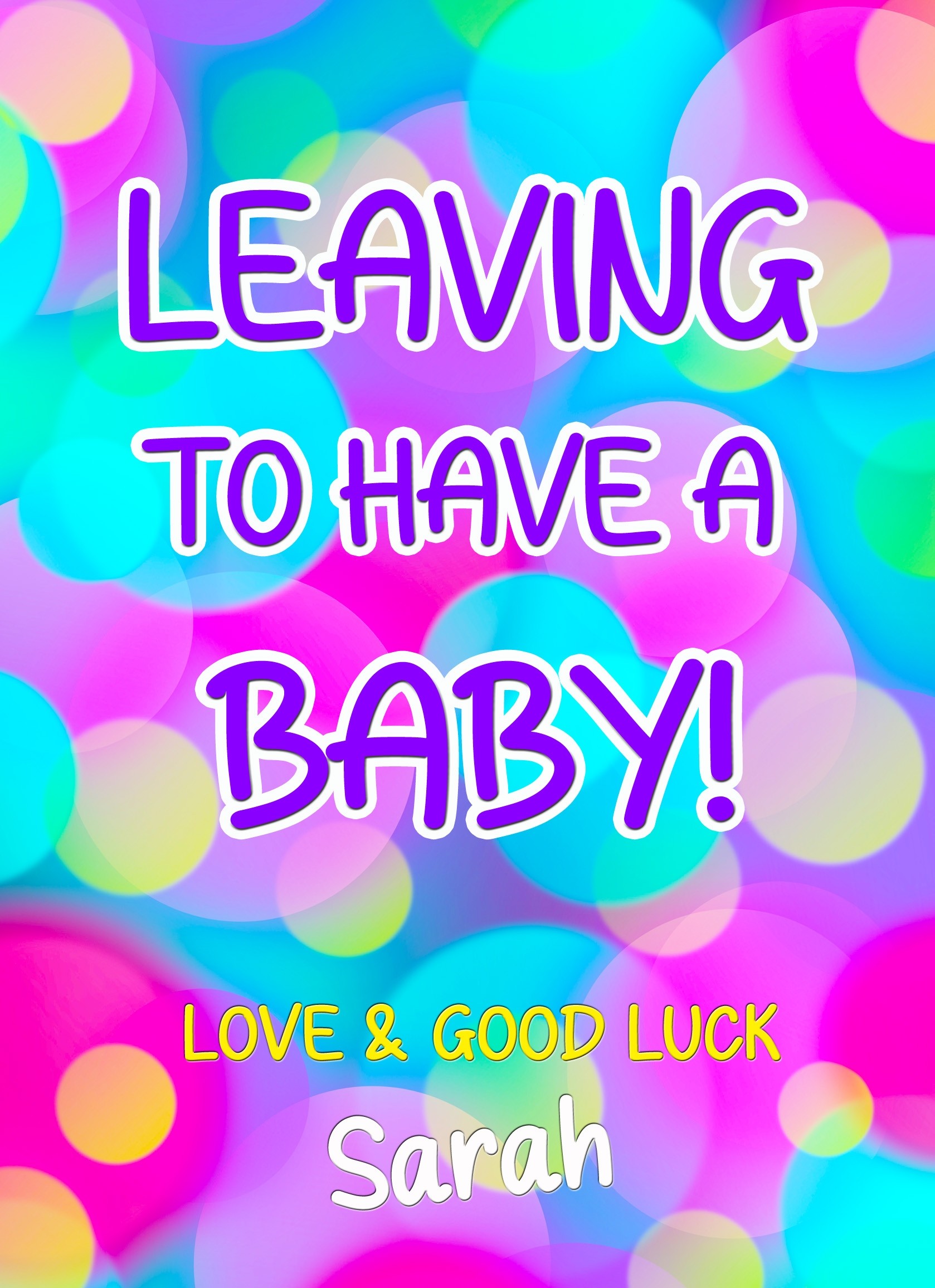 Personalised Maternity Leaving Baby Pregnancy Card (Good Luck)