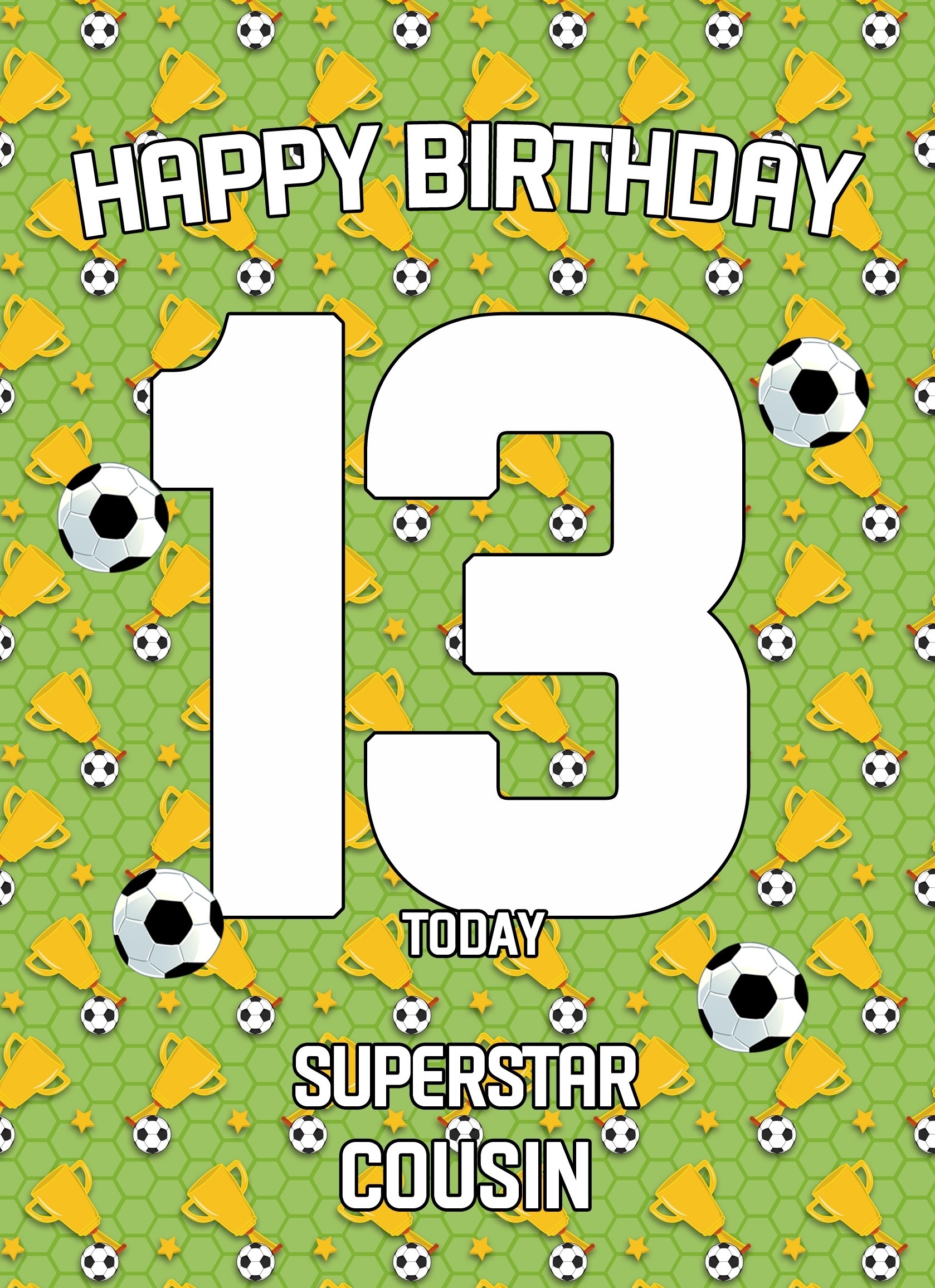 13th Birthday Football Card for Cousin