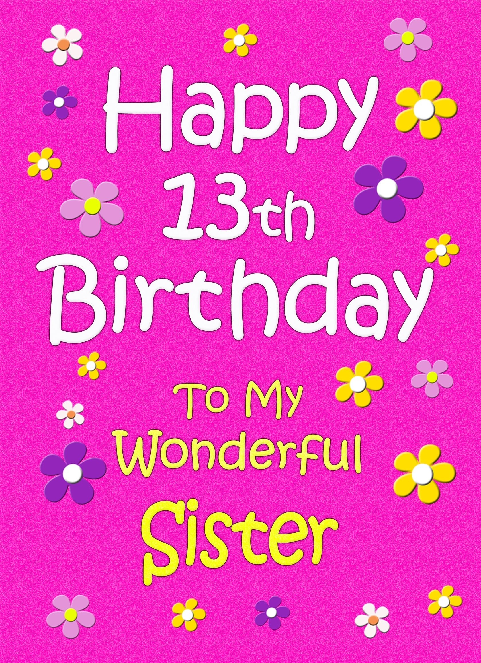 Sister 13th Birthday Card (Pink)