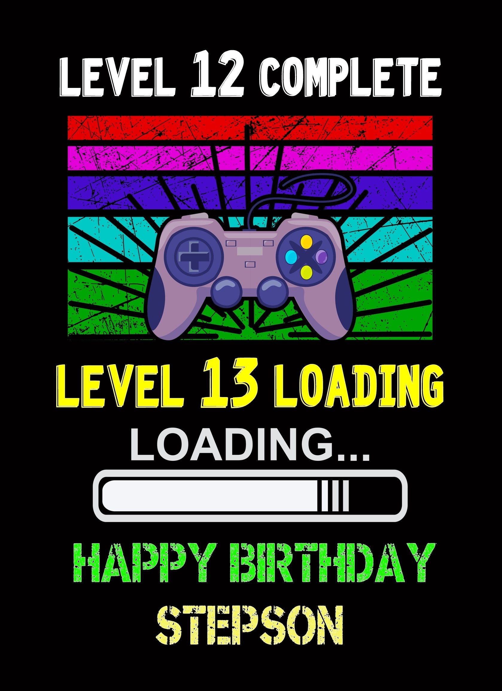 Stepson 13th Birthday Card (Gamer, Design 2)
