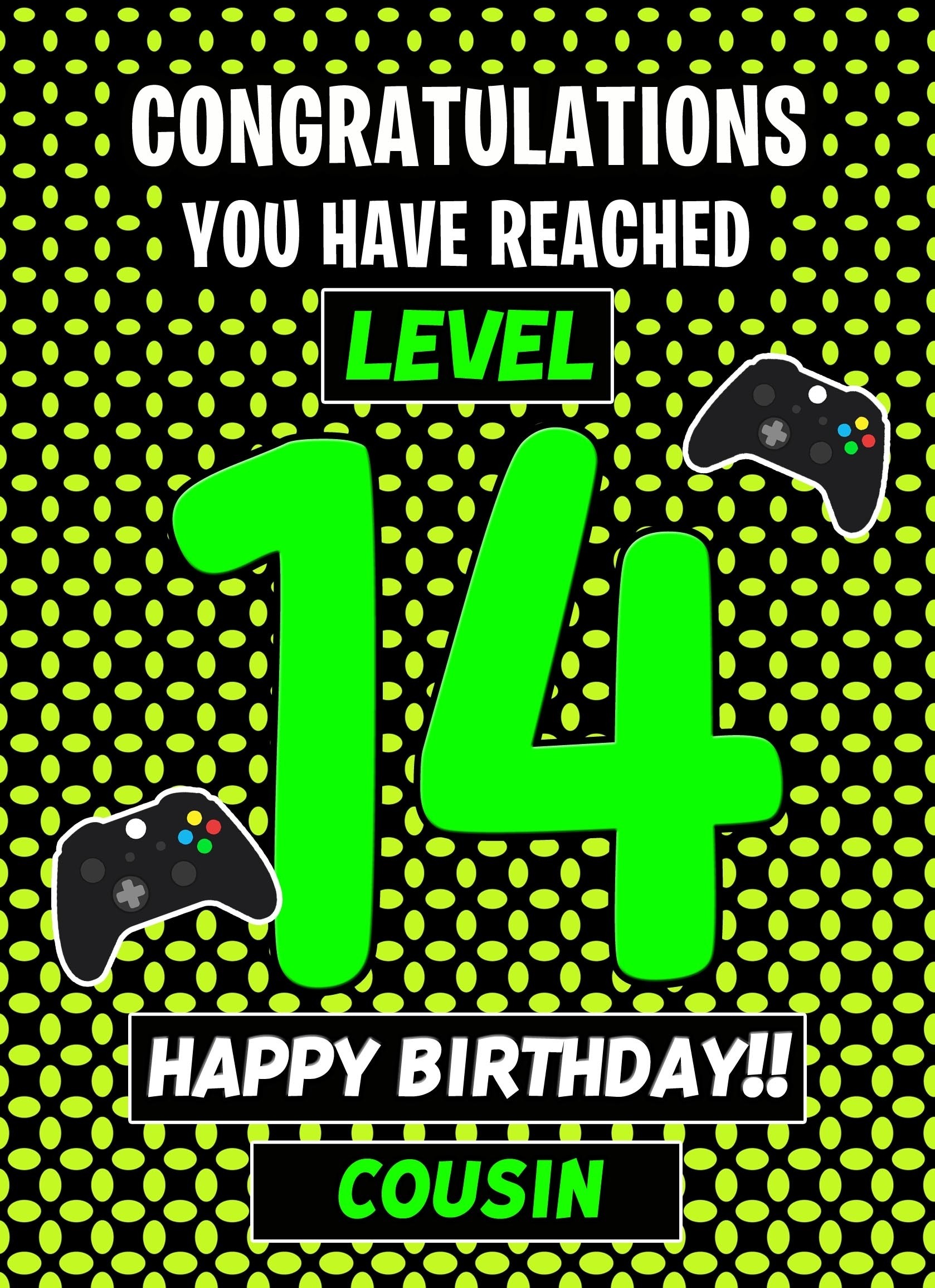 Cousin 14th Birthday Card (Level Up Gamer)