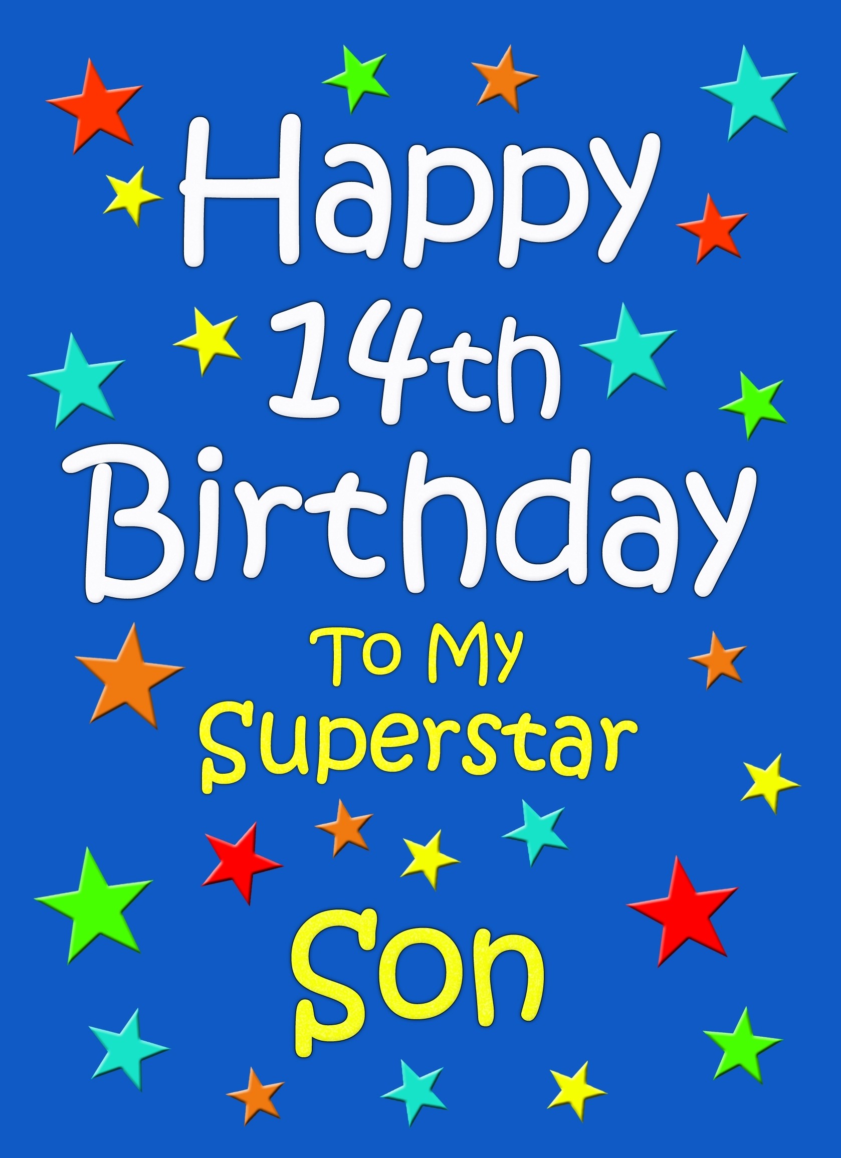 Son 14th Birthday Card (Blue)