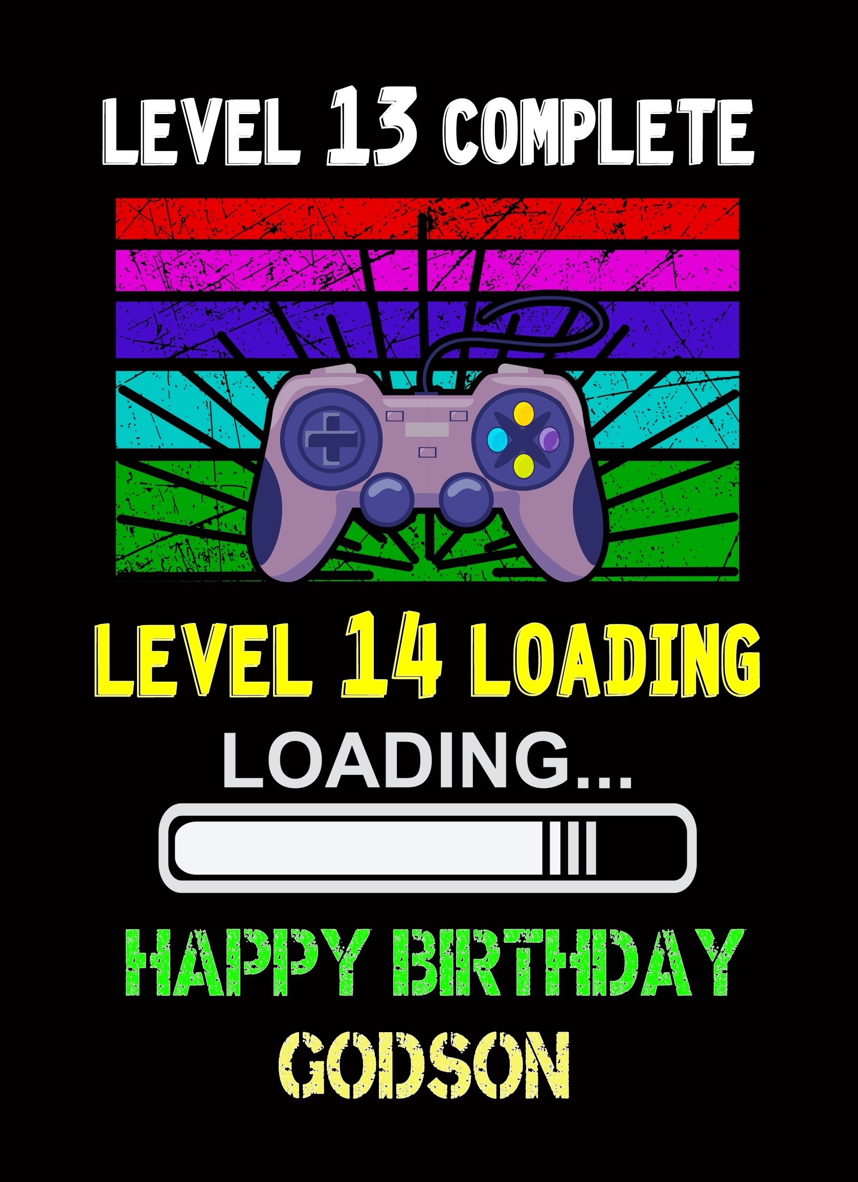 Godson 14th Birthday Card (Gamer, Design 2)