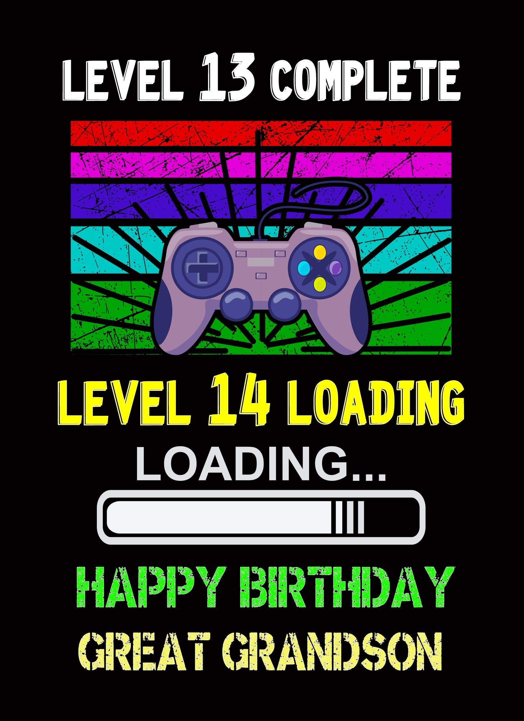 Great Grandson 14th Birthday Card (Gamer, Design 2)