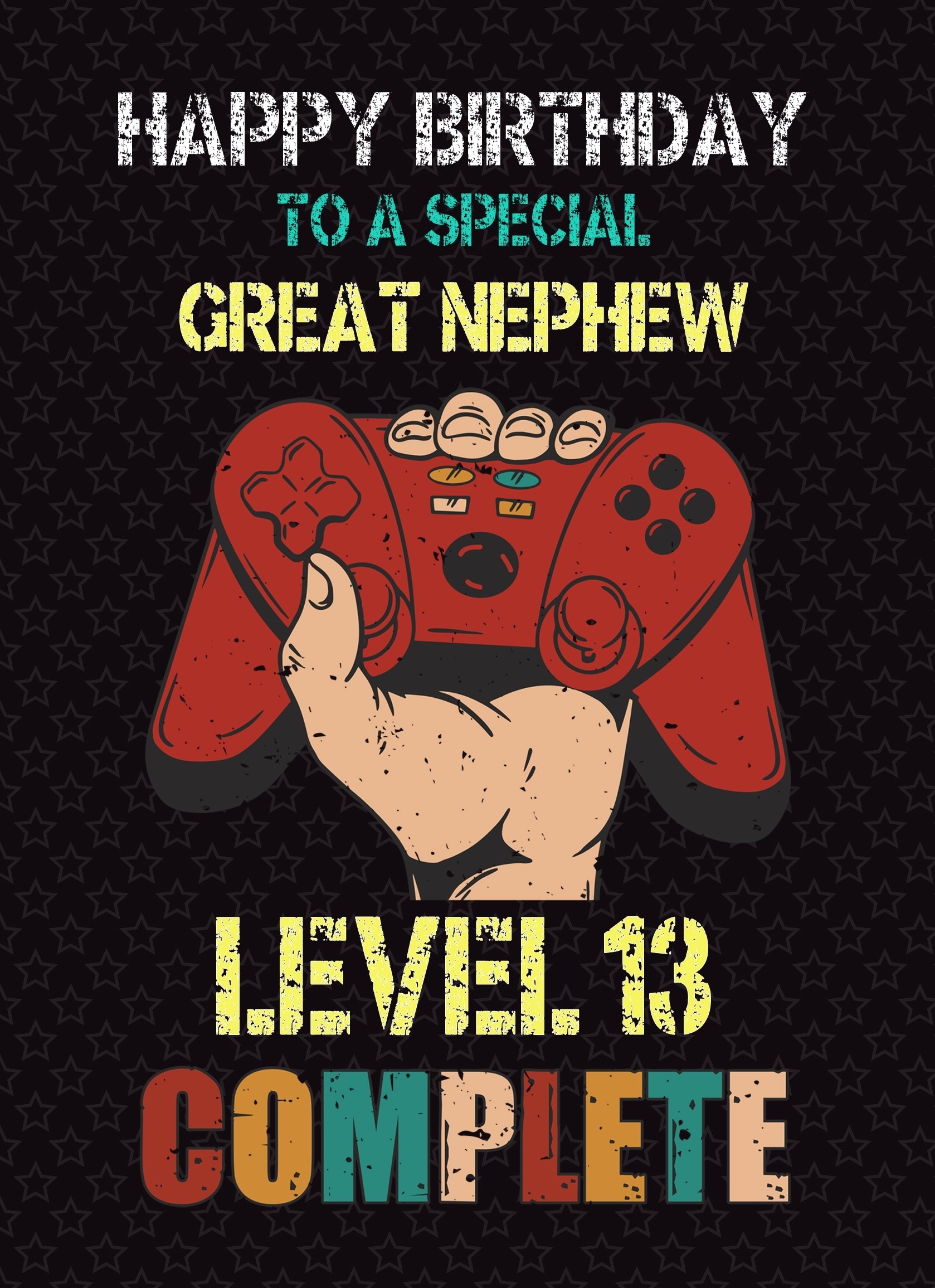 Great Nephew 14th Birthday Card (Gamer, Design 3)