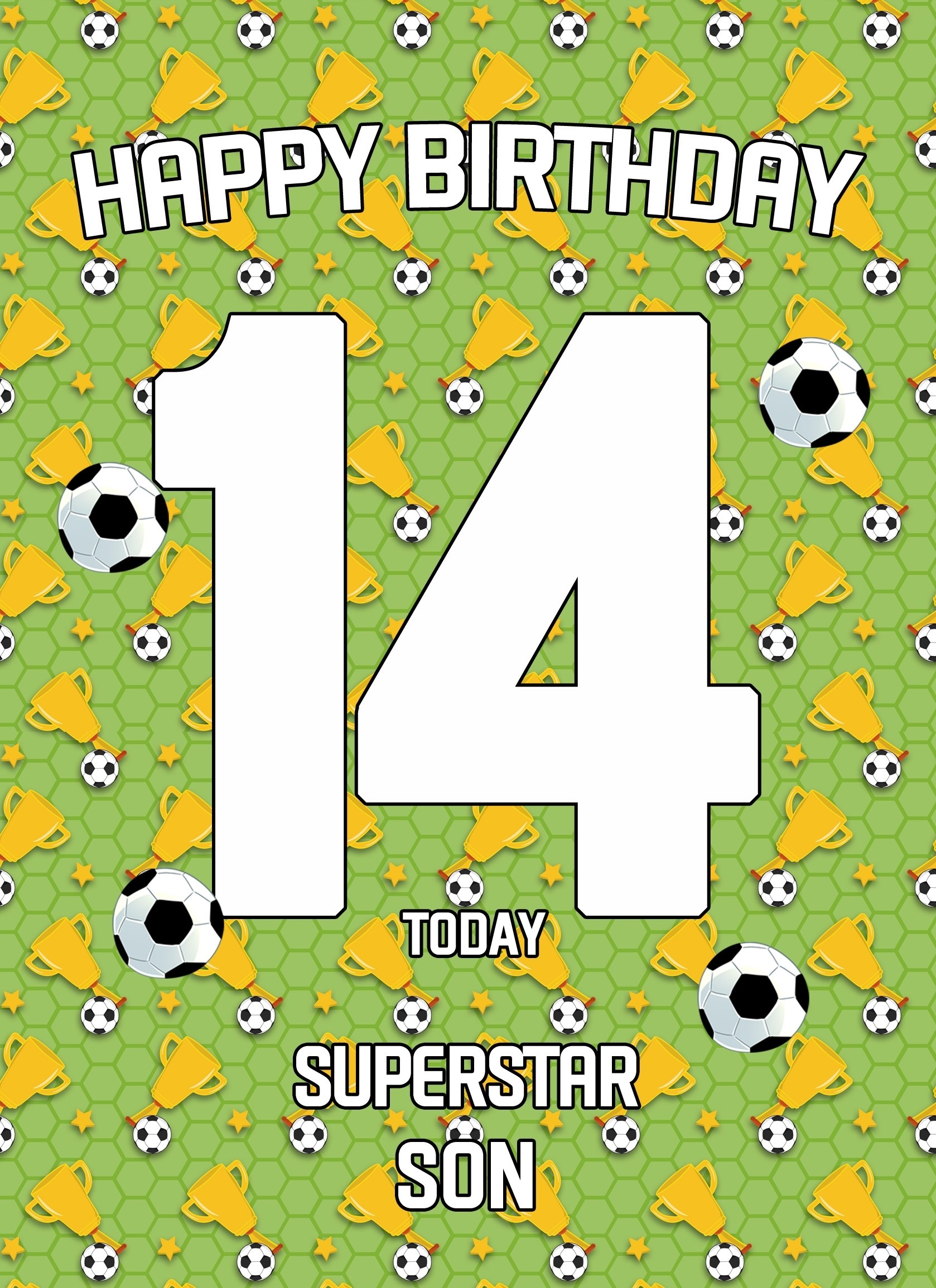 14th Birthday Football Card for Son