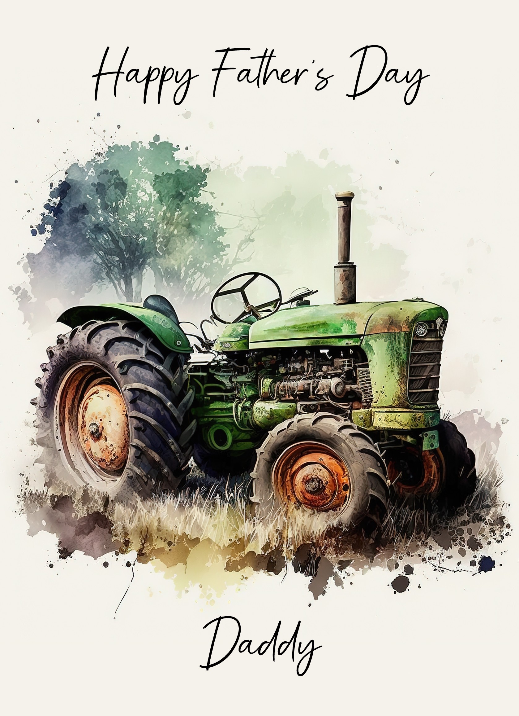 Tractor Fathers Day Card for Daddy