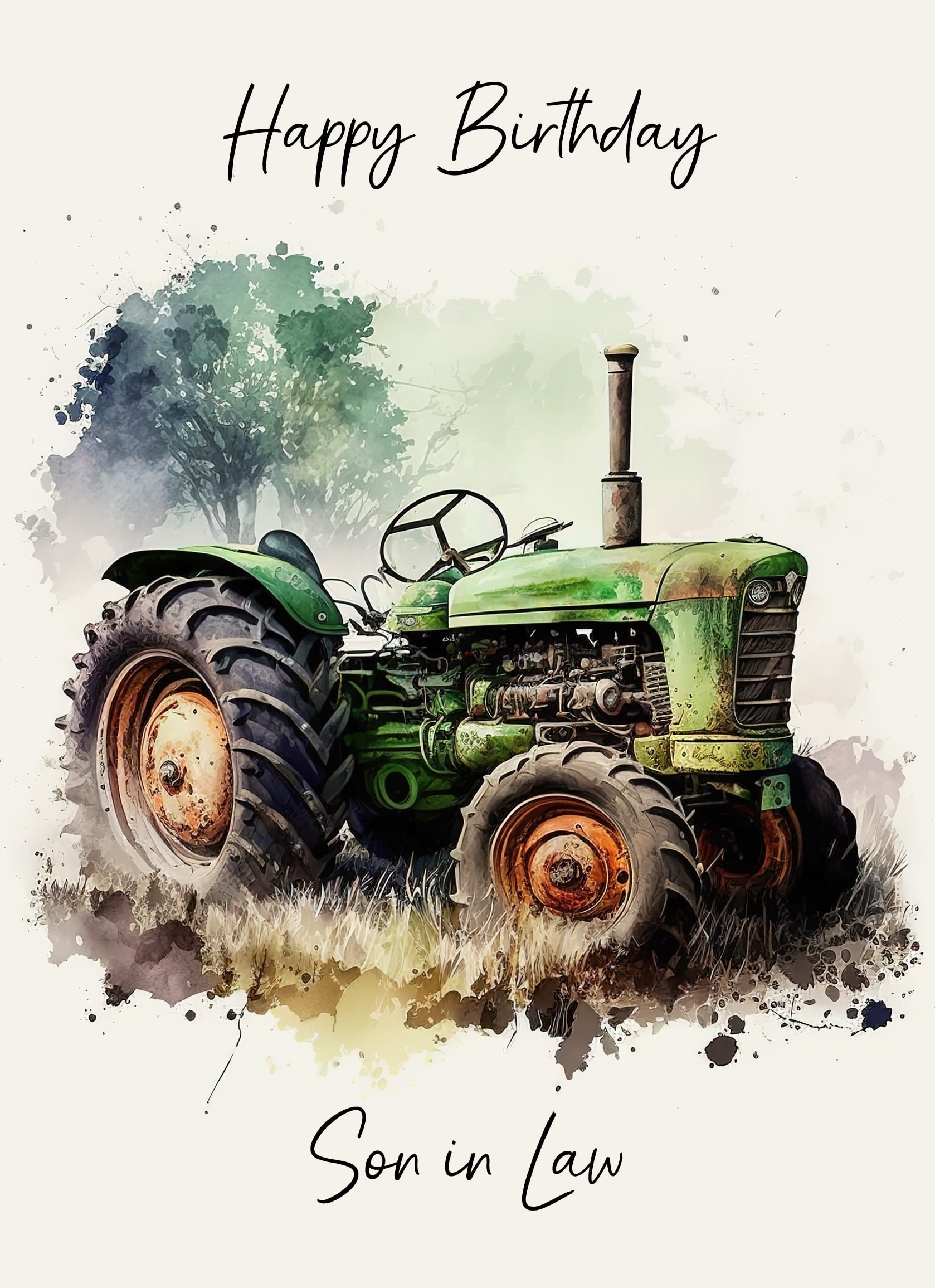 Tractor Birthday Card for Son in Law