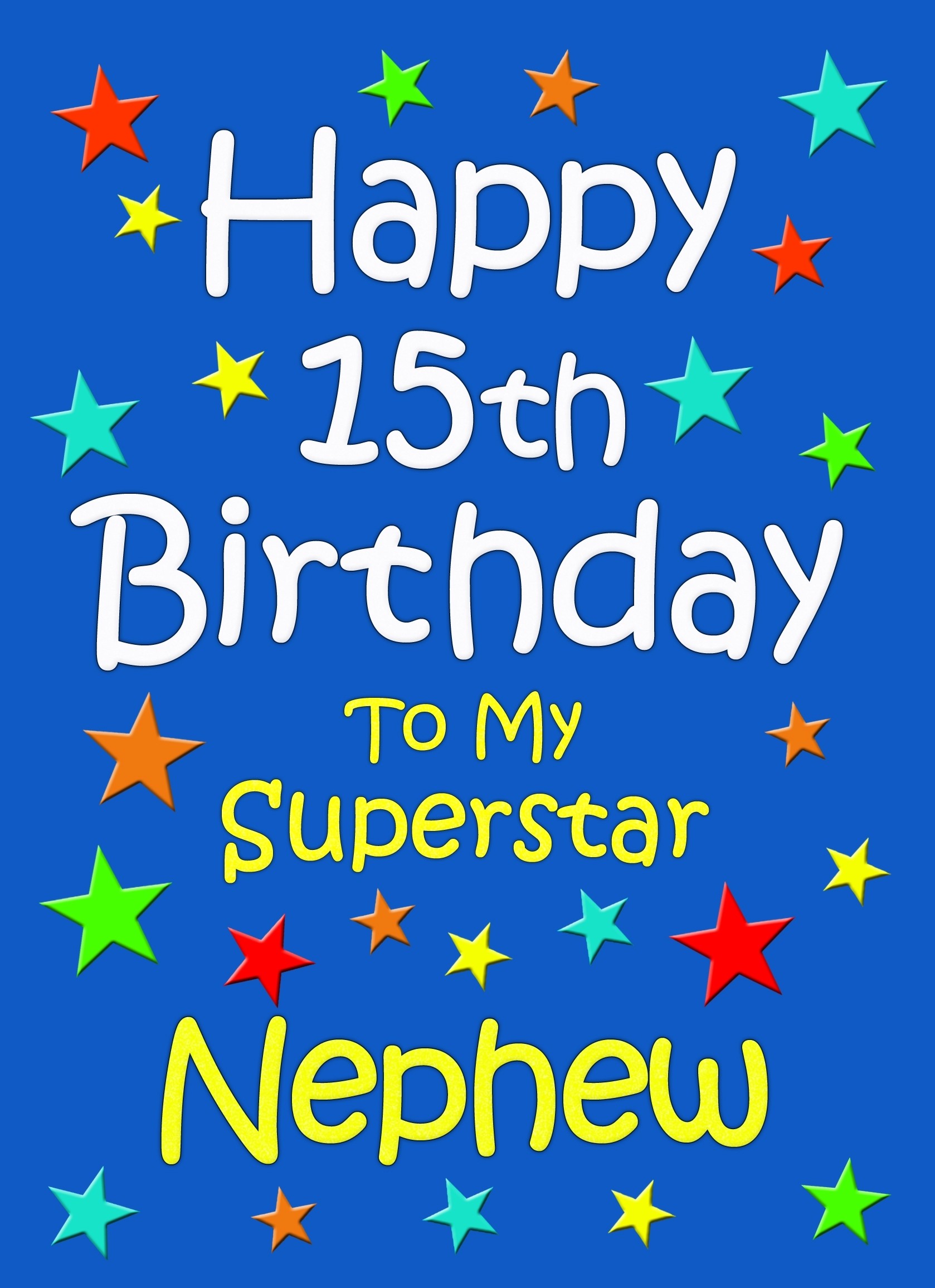 Nephew 15th Birthday Card (Blue)