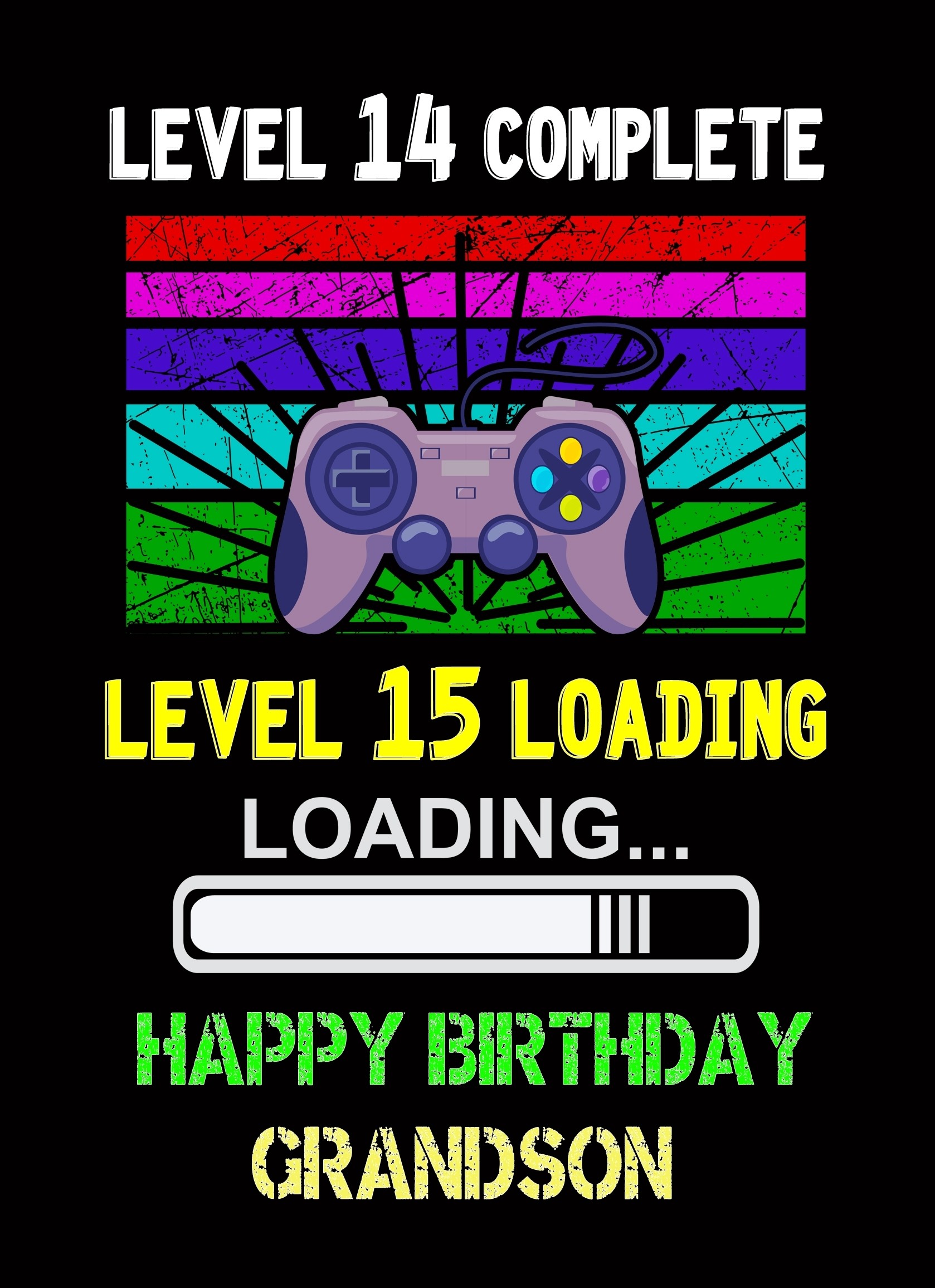 Grandson 15th Birthday Card (Gamer, Design 2)