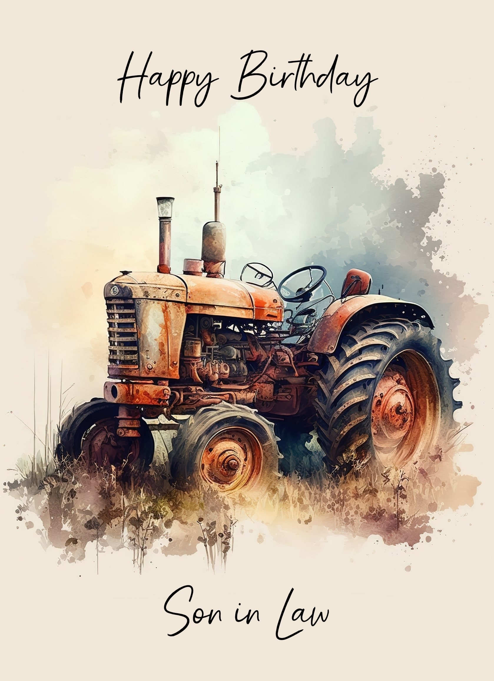 Tractor Birthday Card for Son in Law