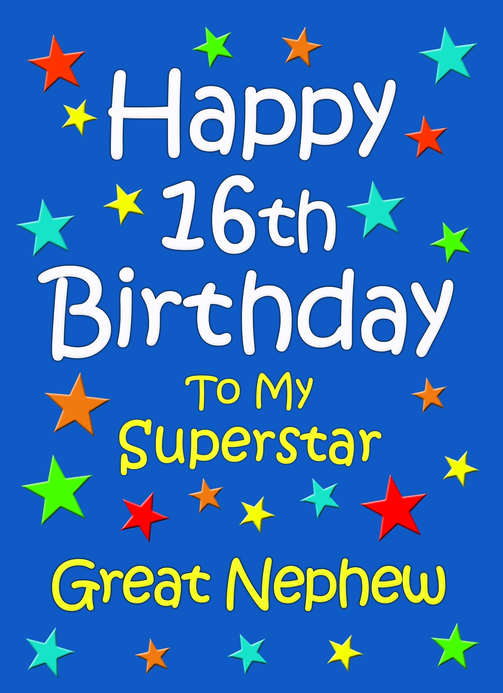 Great Nephew 16th Birthday Card (Blue)