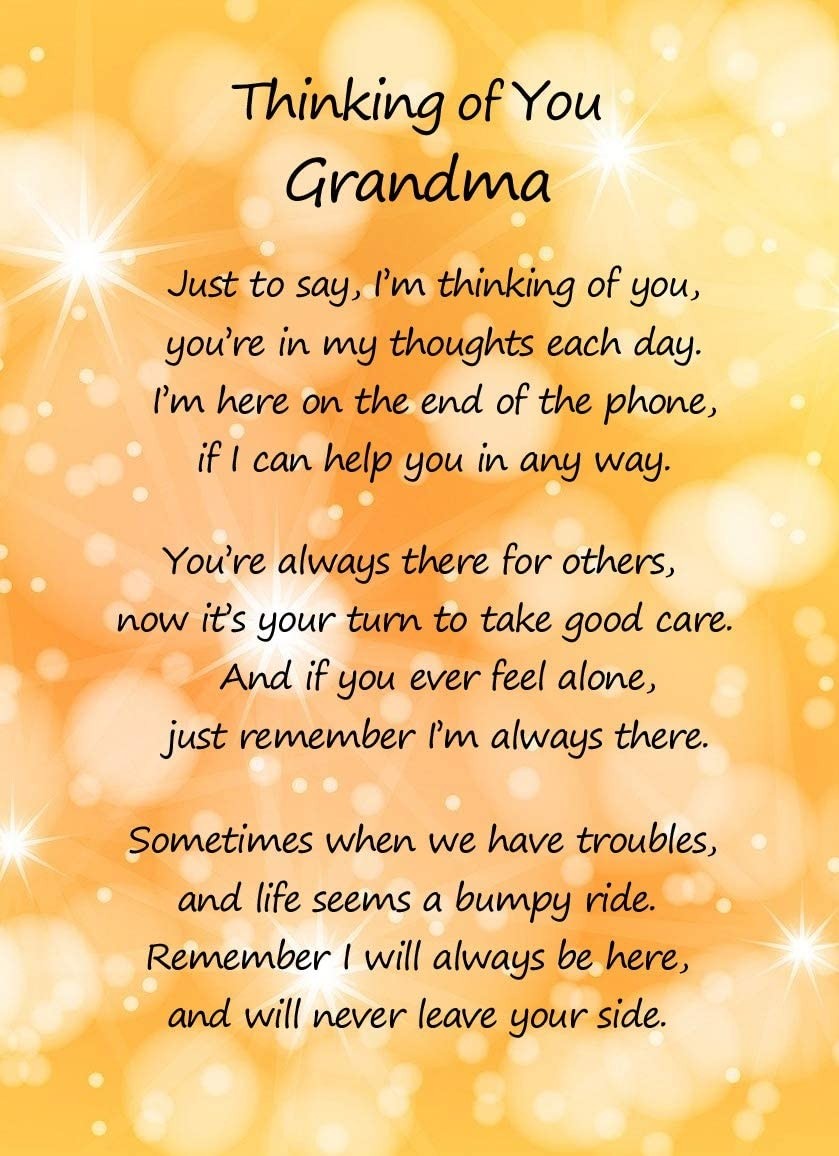Thinking of You 'Grandma' Poem Verse Greeting Card