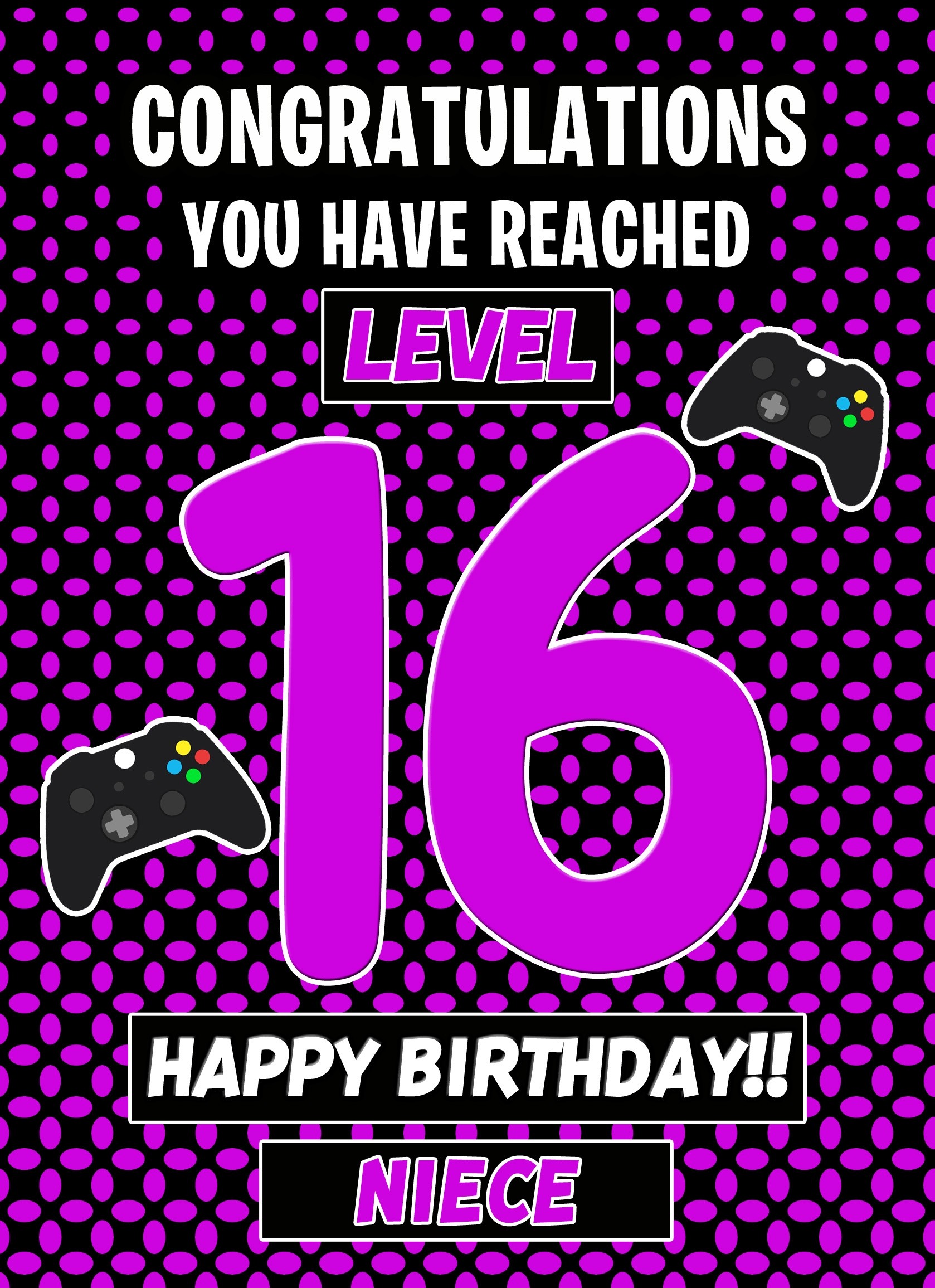 Niece 16th Birthday Card (Level Up Gamer)