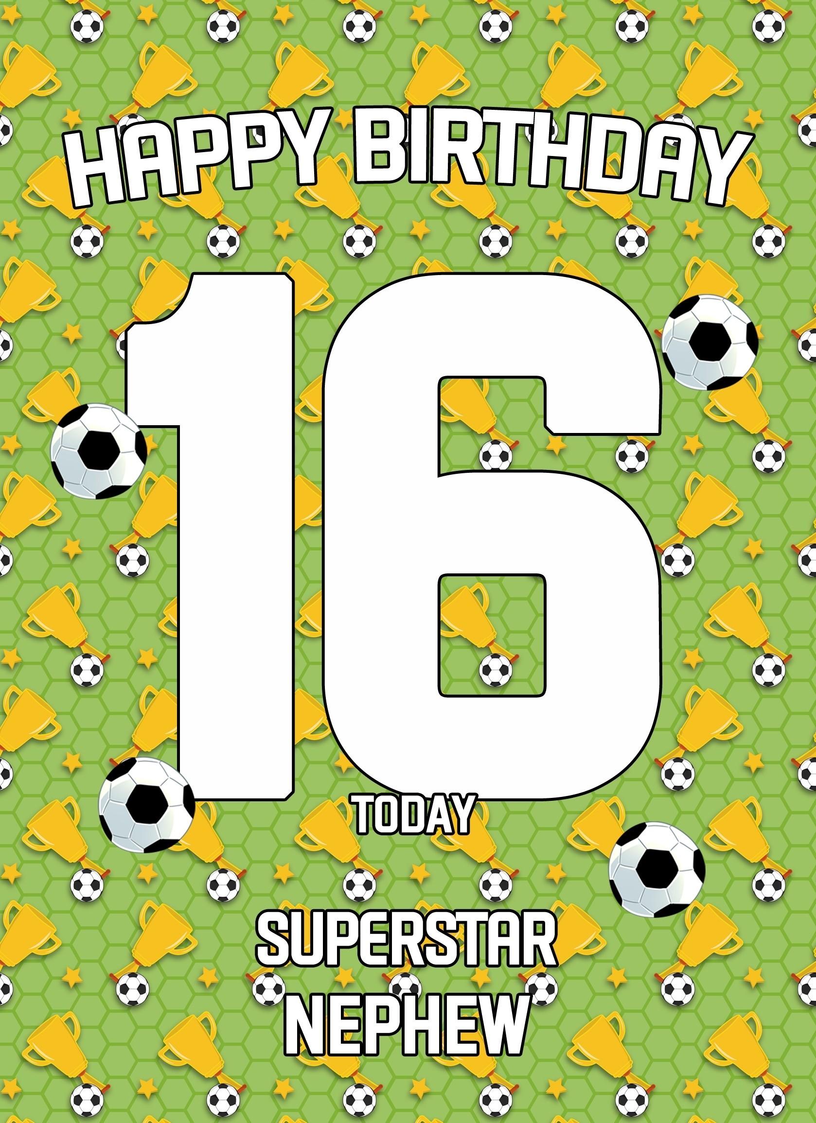 16th Birthday Football Card for Nephew