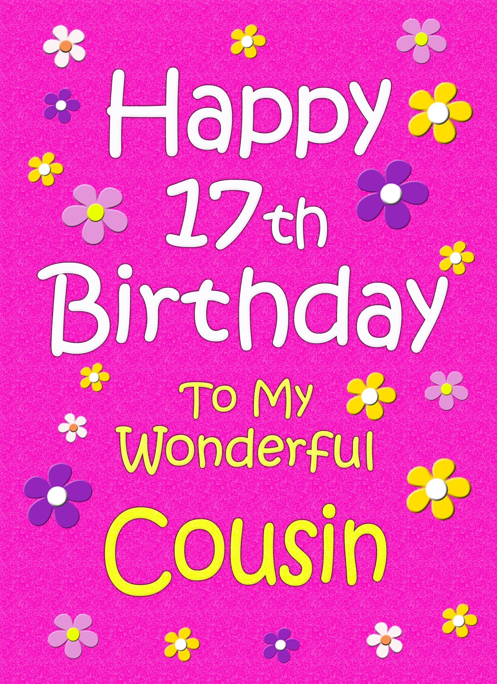 Cousin 17th Birthday Card (Pink)