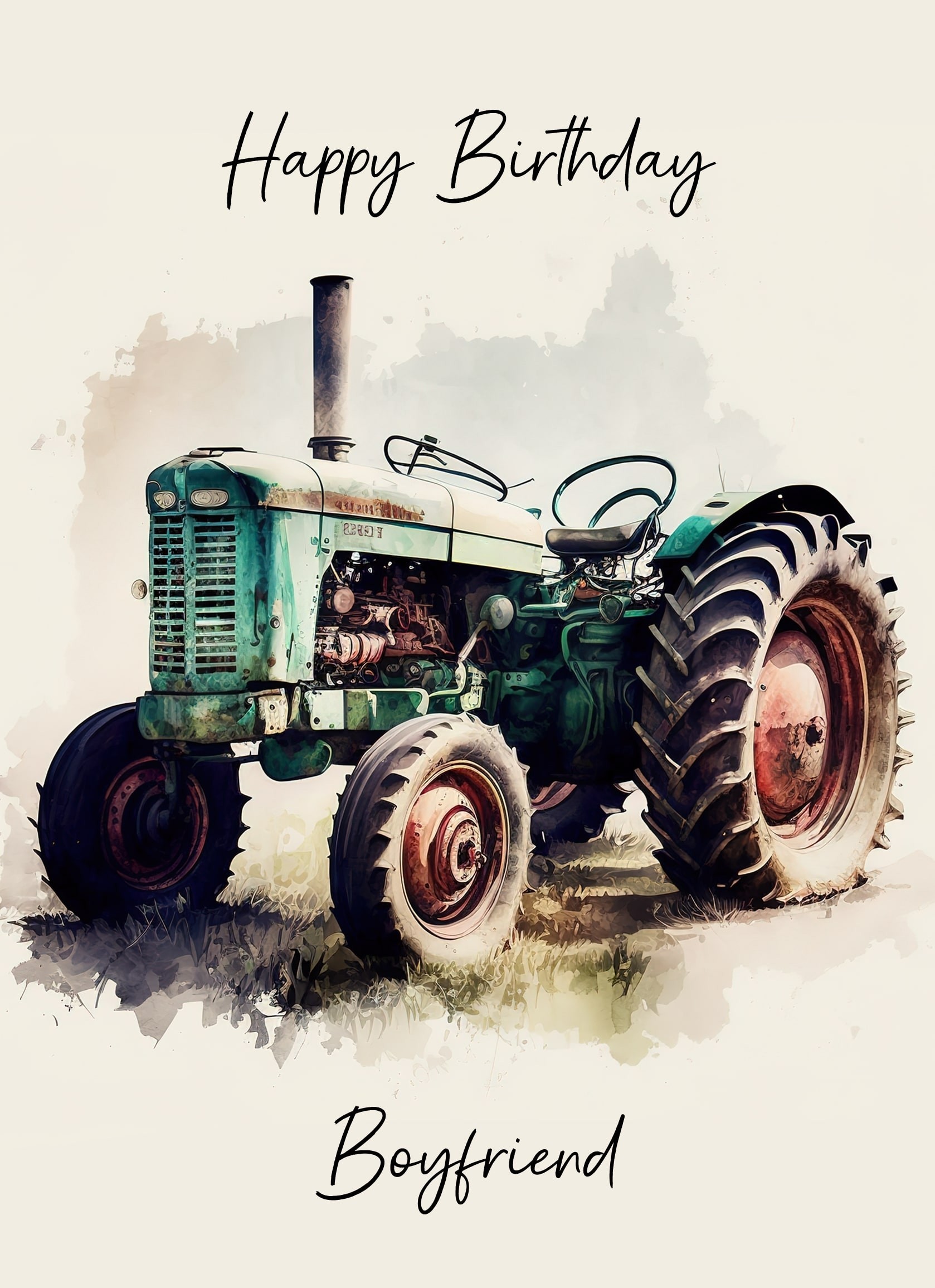 Tractor Birthday Card for Boyfriend