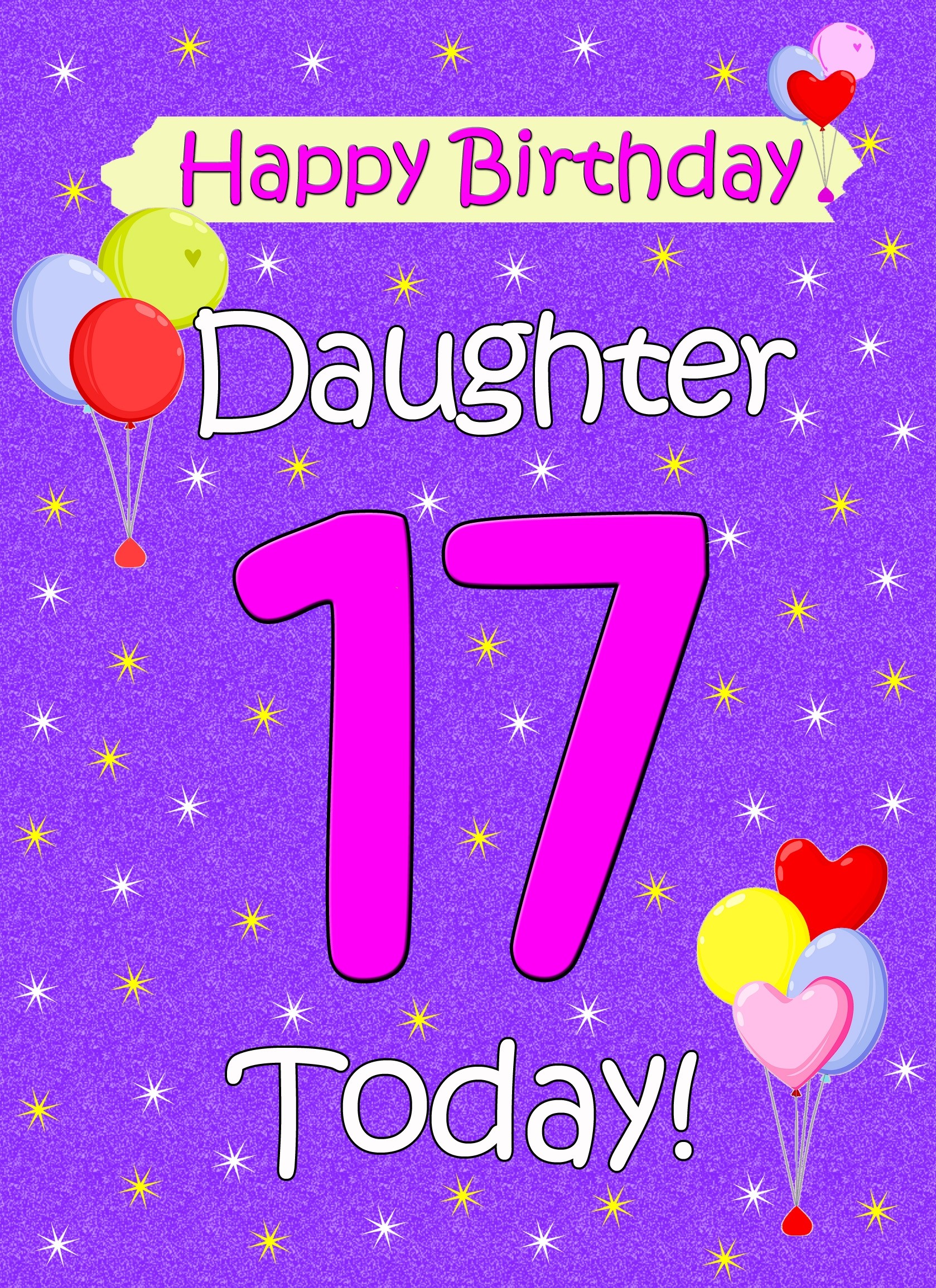 Daughter 17th Birthday Card (Lilac)