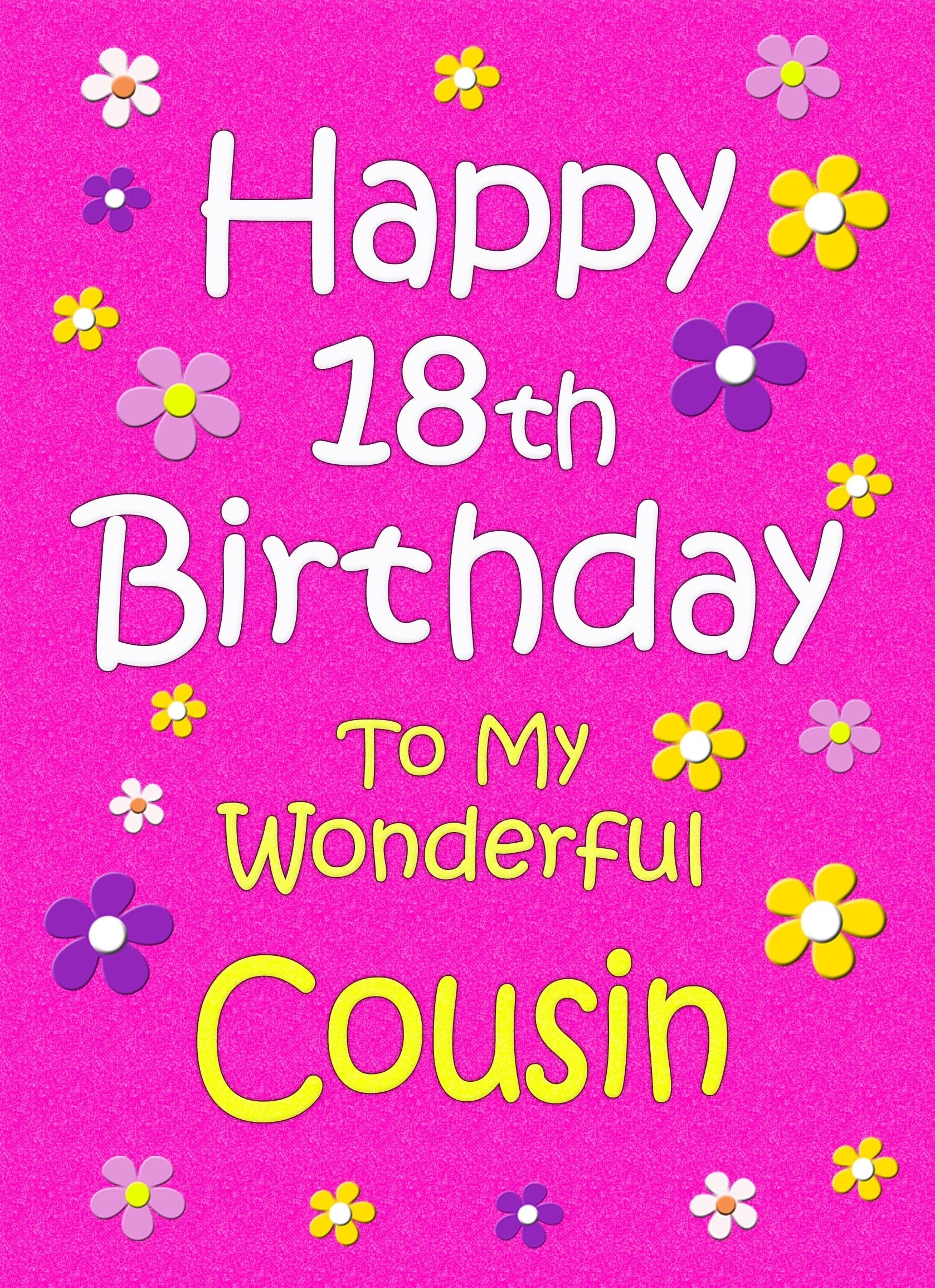 Cousin 18th Birthday Card (Pink)