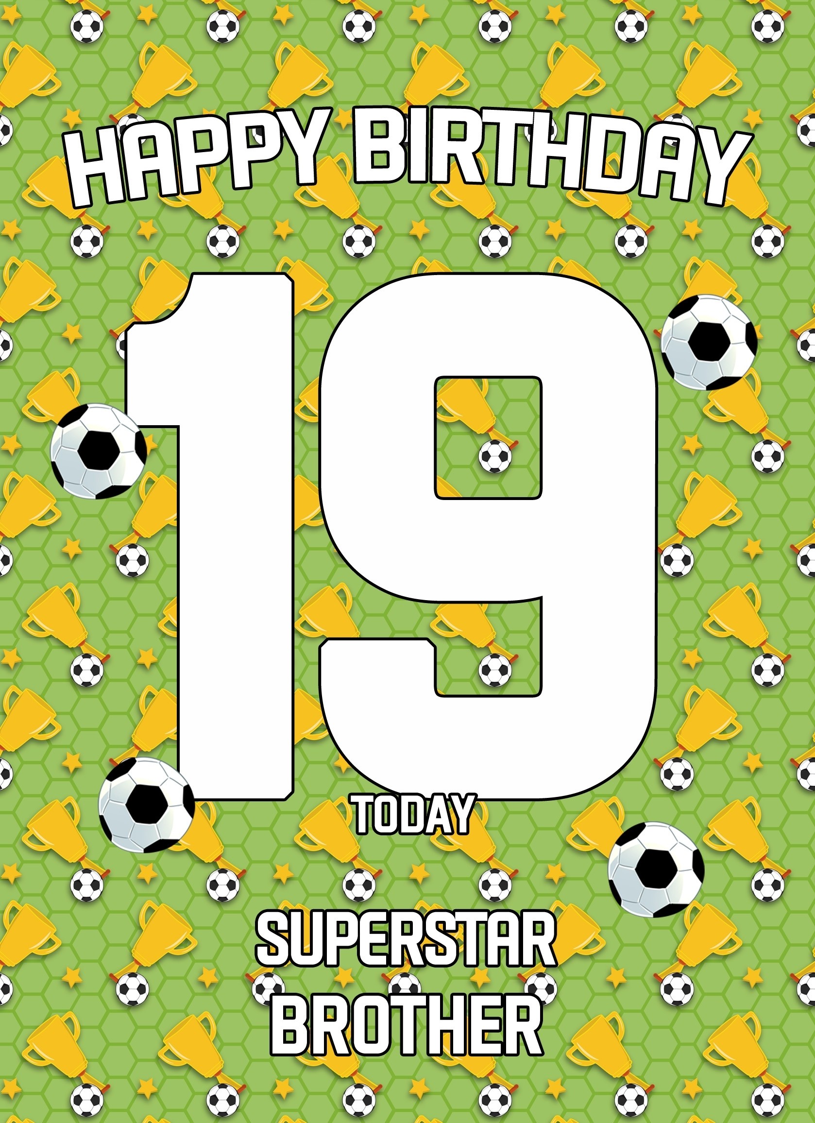 19th Birthday Football Card for Brother