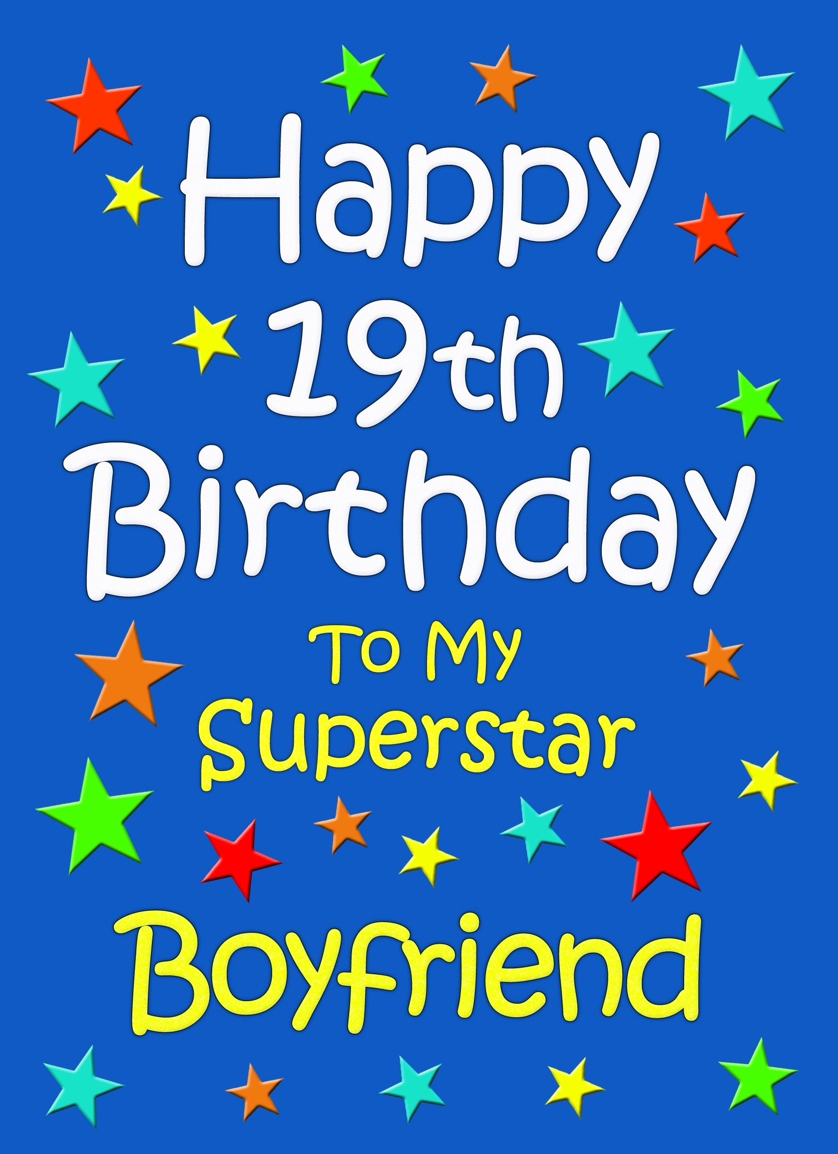 Boyfriend 19th Birthday Card (Blue)