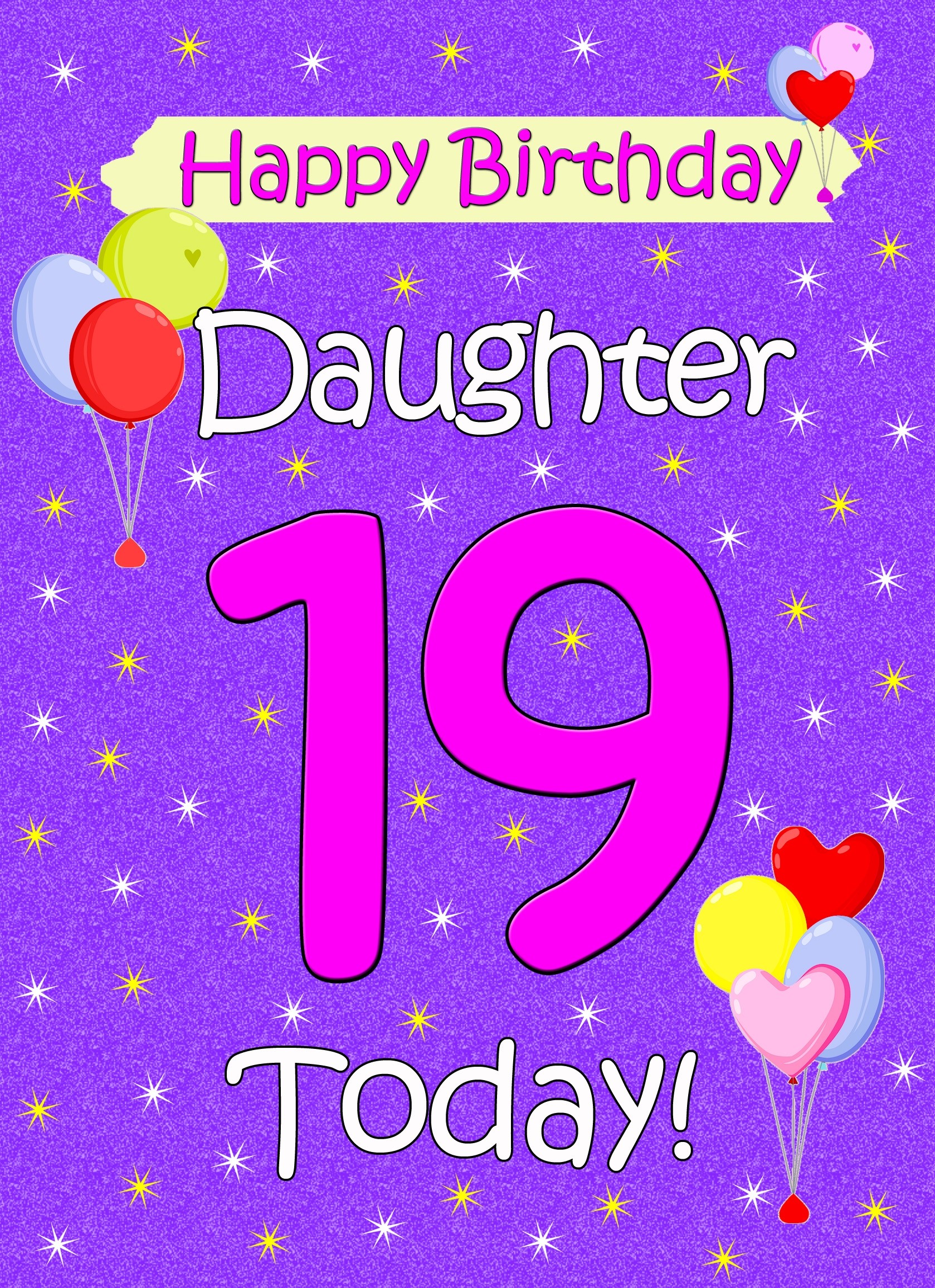 Daughter 19th Birthday Card (Lilac)