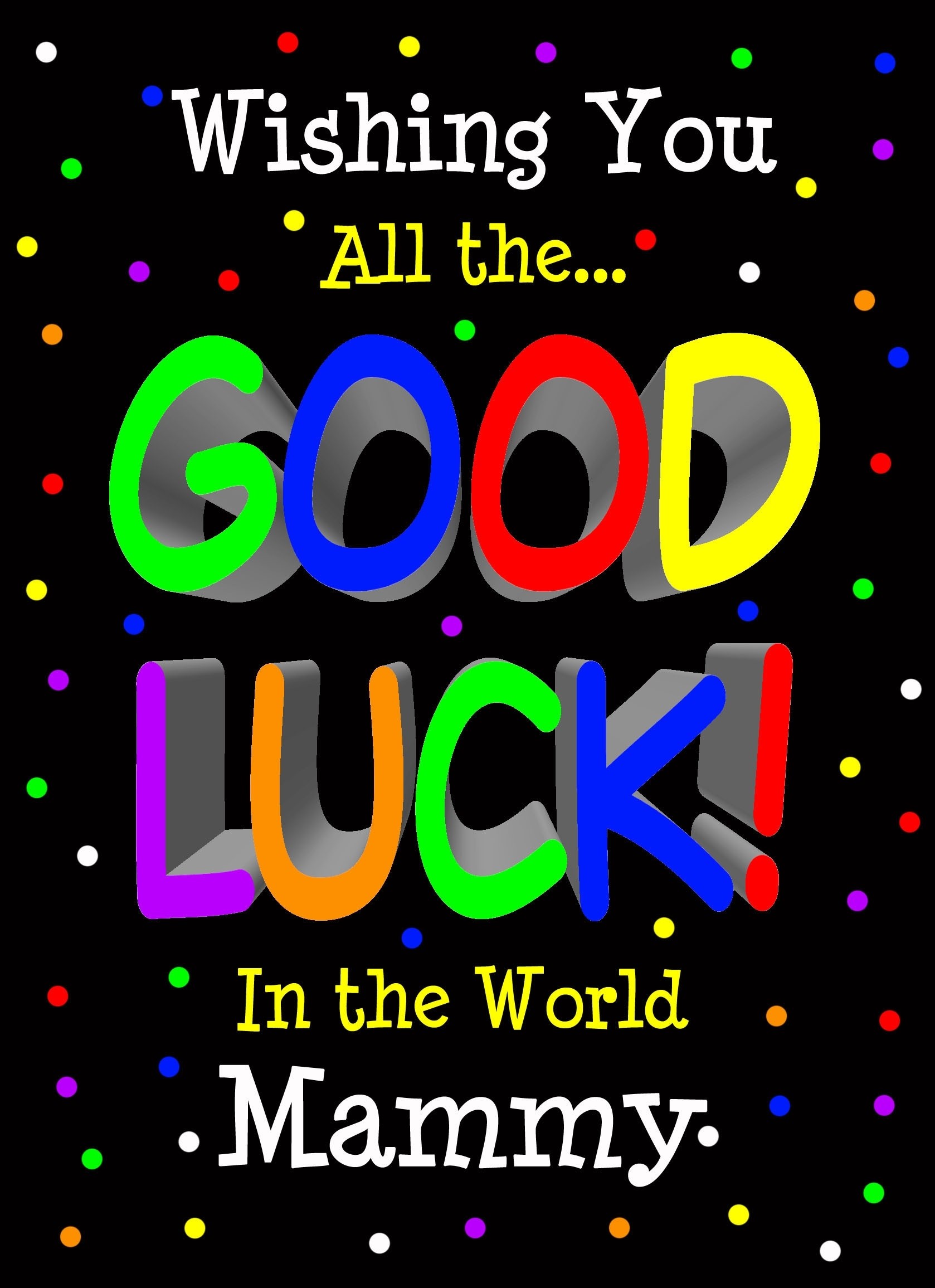 Good Luck Card for Mammy (Black) 