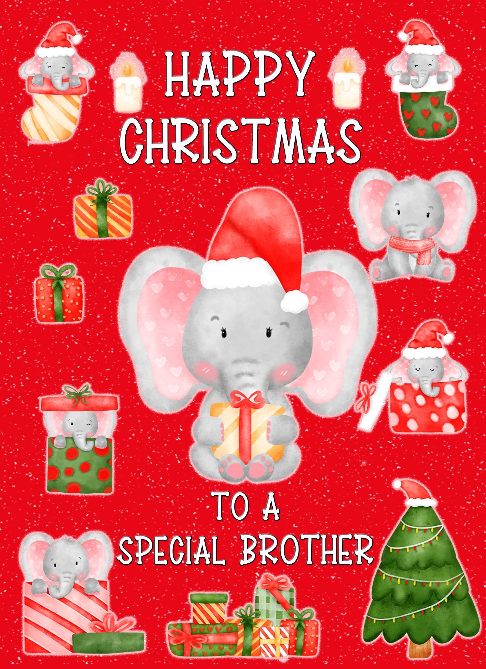 Christmas Card For Special Brother (Red)