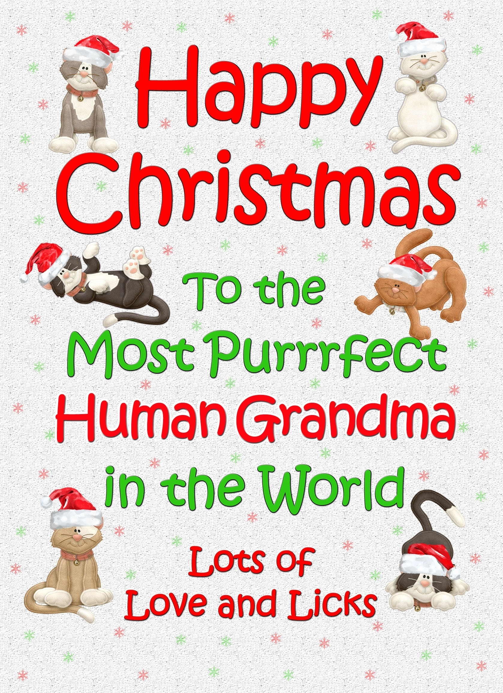 From the Cat Christmas Card (Human Grandma, White)
