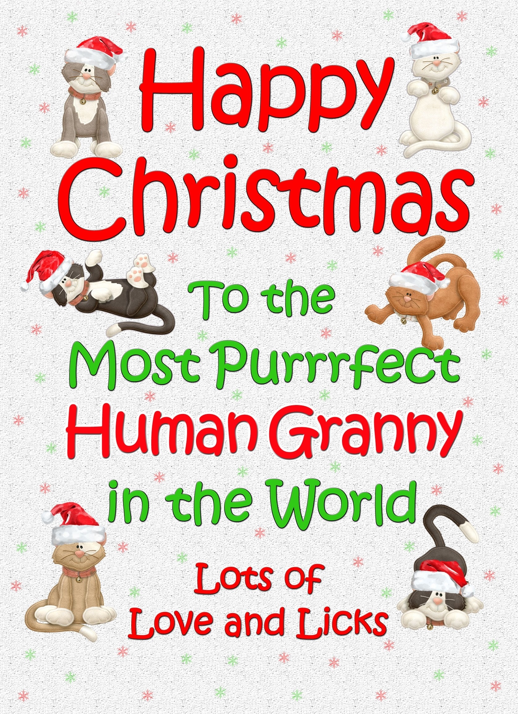 From the Cat Christmas Card (Human Granny, White)