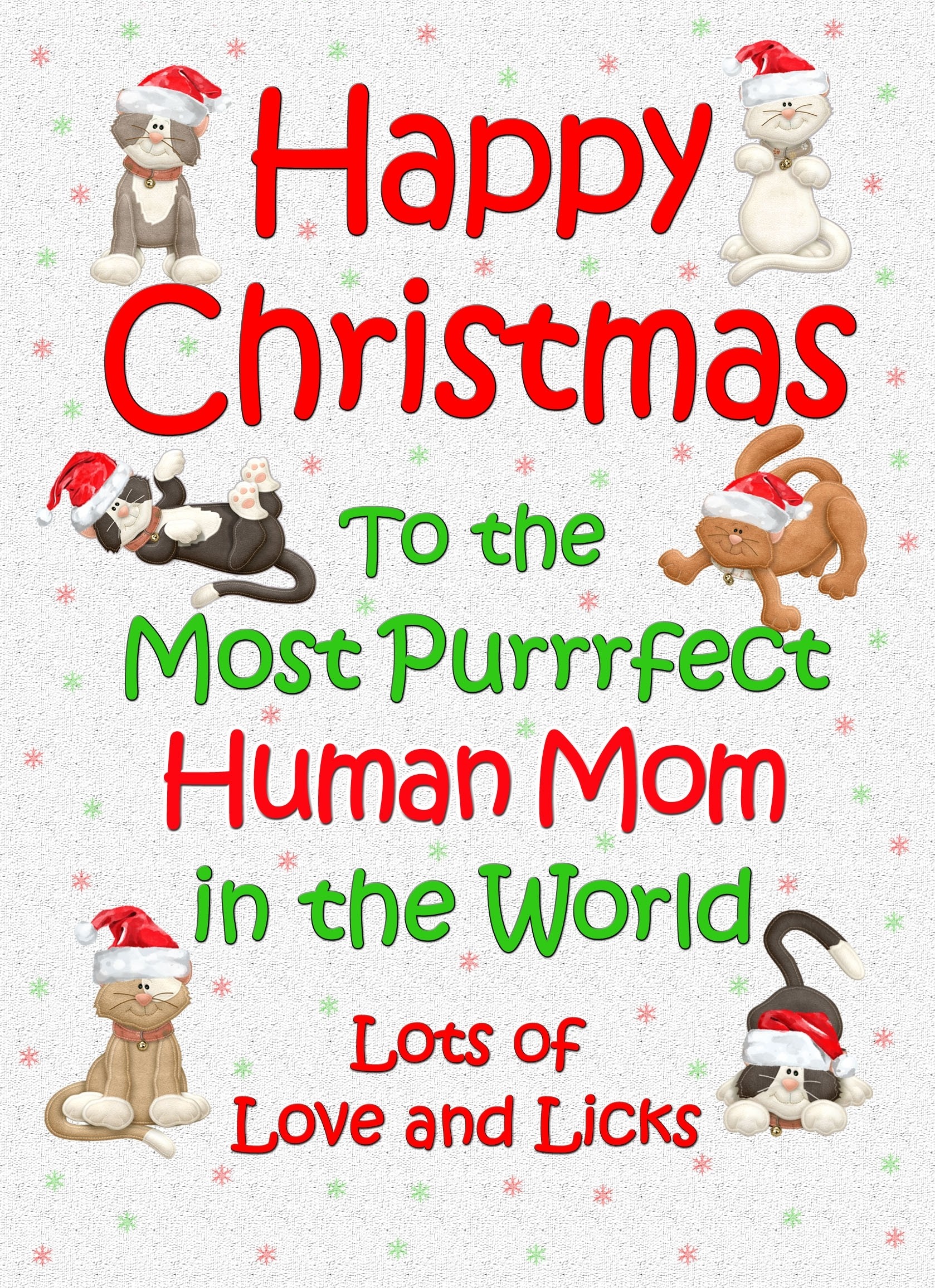 From the Cat Christmas Card (Human Mom, White)