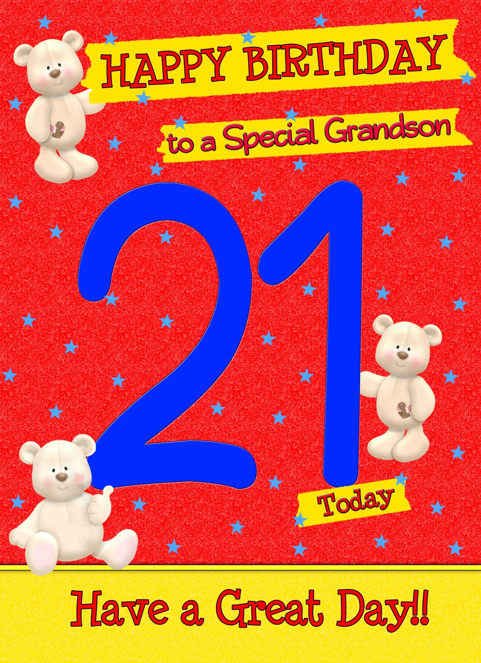 21 Today Birthday Card (Grandson)