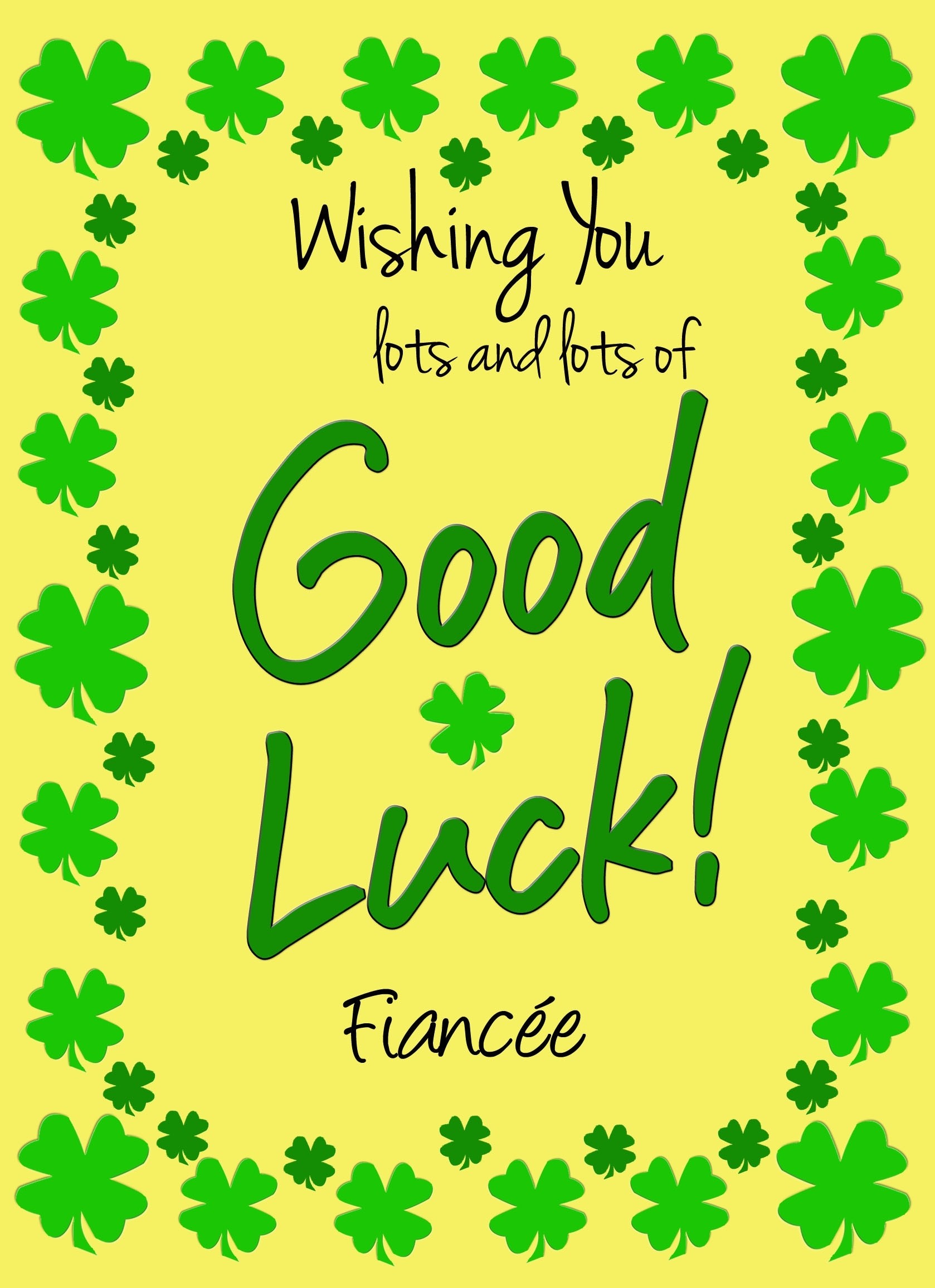 Good Luck Card for Fiancee (Yellow) 