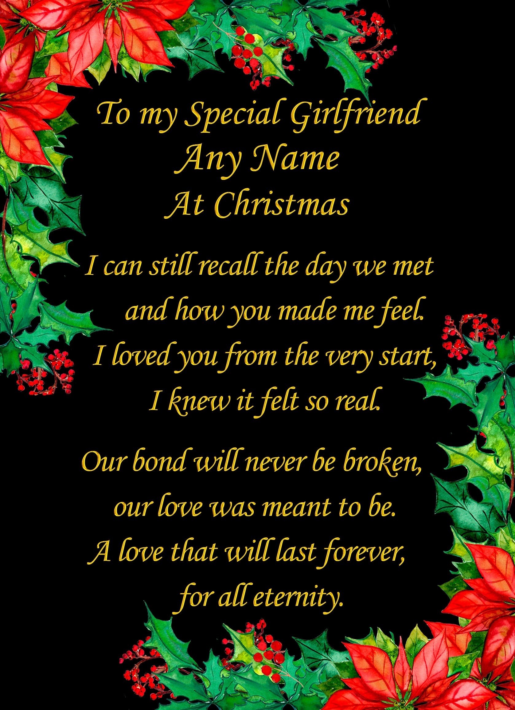 Personalised Christmas Card For Girlfriend