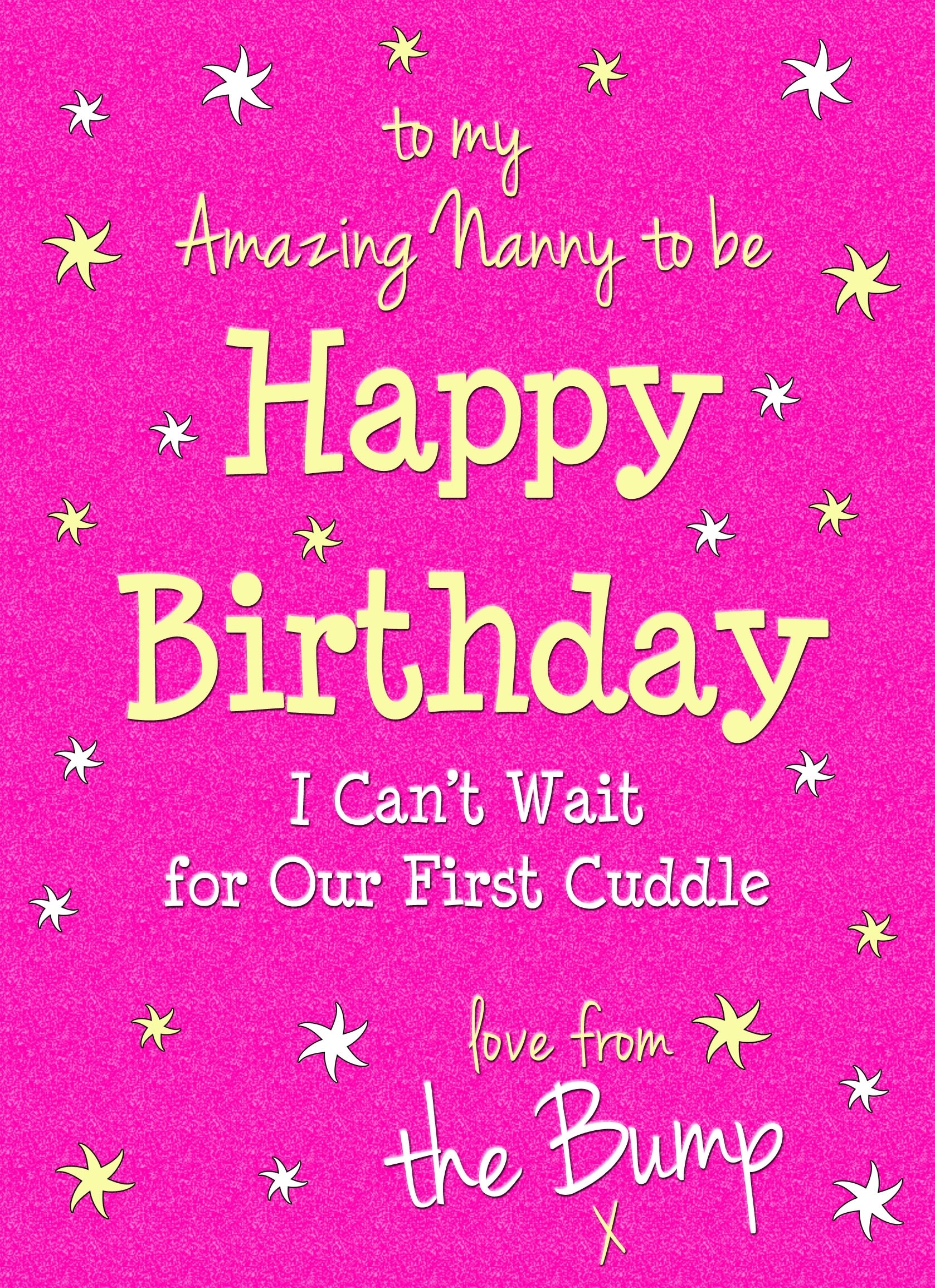 From The Bump Pregnancy Birthday Card (Nanny, Cerise)
