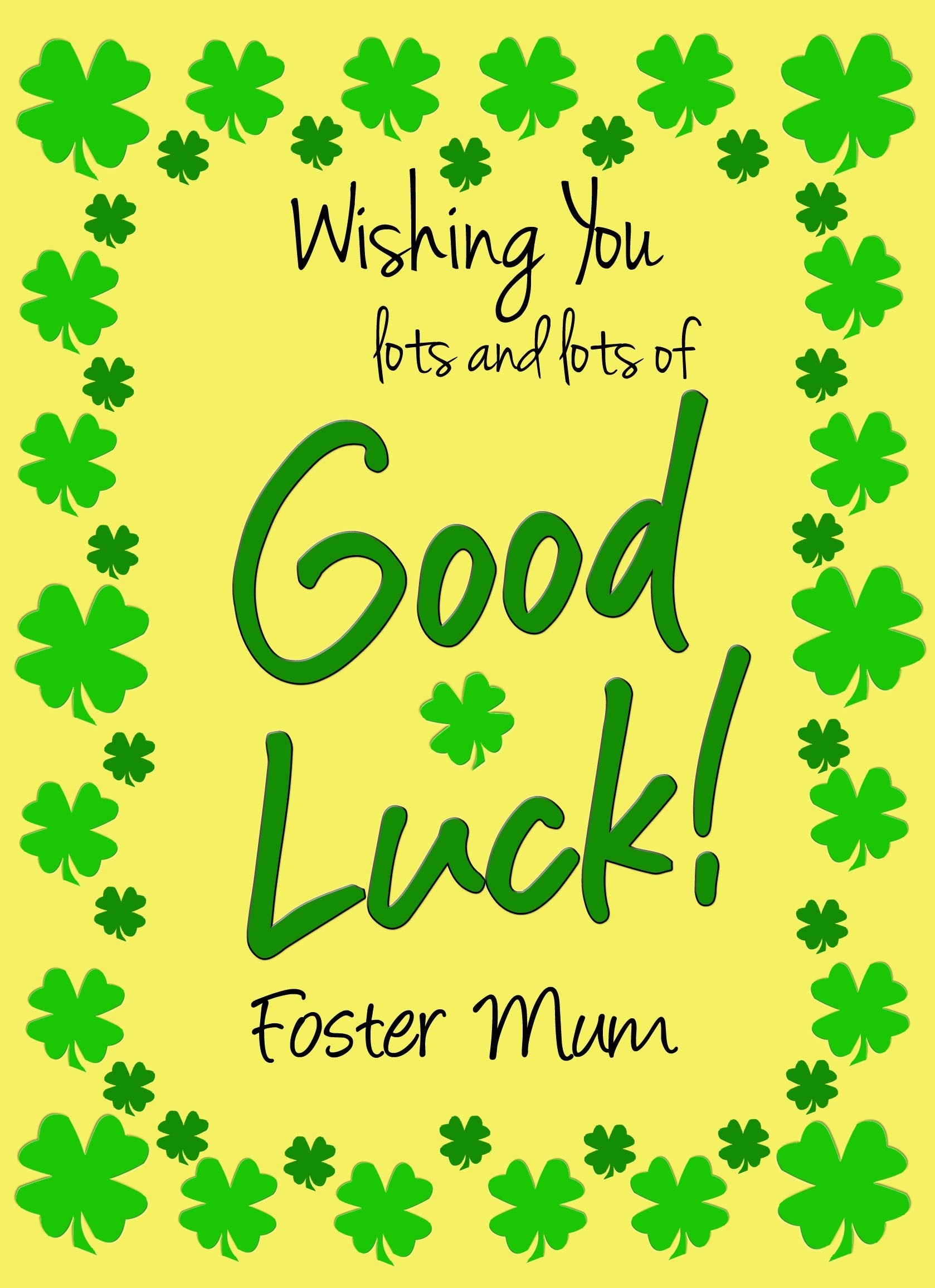 Good Luck Card for Foster Mum (Yellow) 