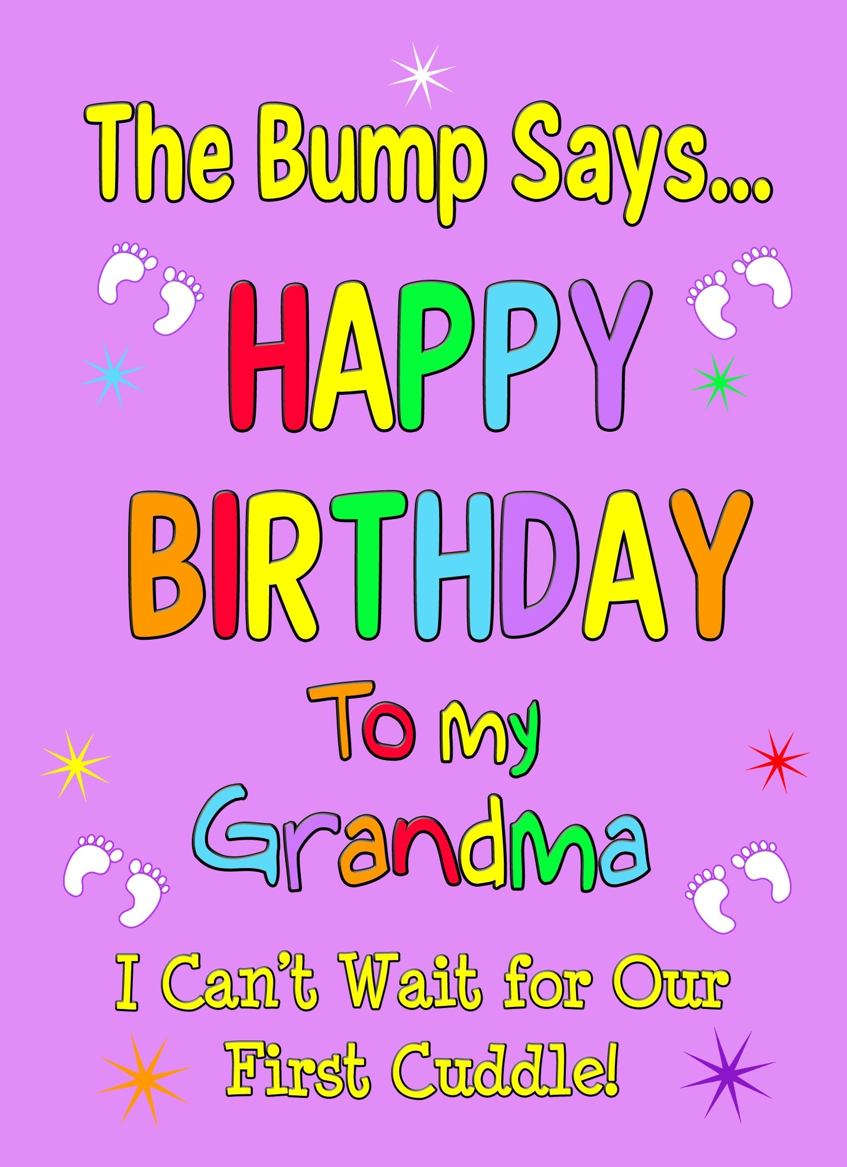 From The Bump Pregnancy Birthday Card (Grandma, Purple)