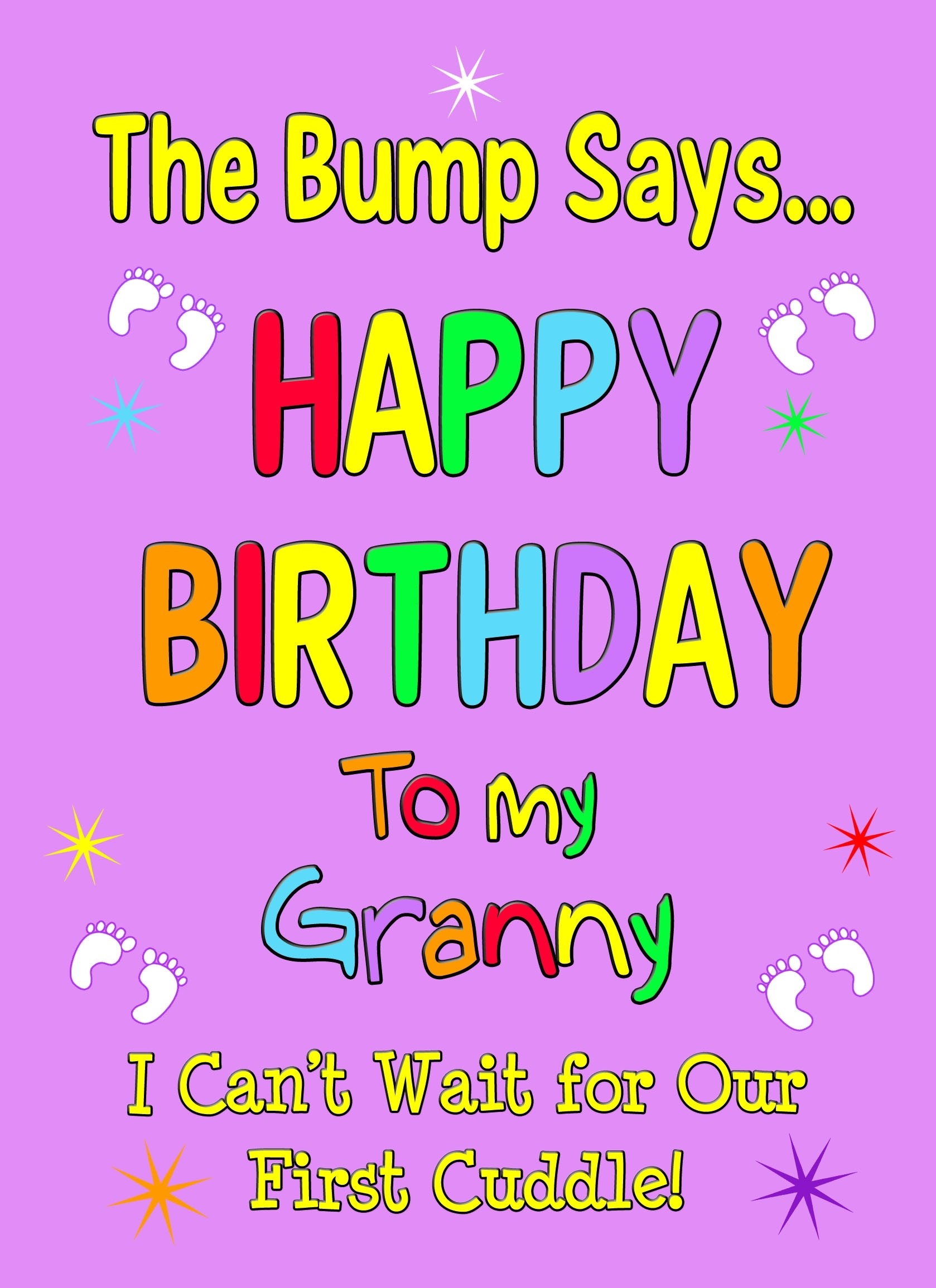 From The Bump Pregnancy Birthday Card (Granny, Purple)