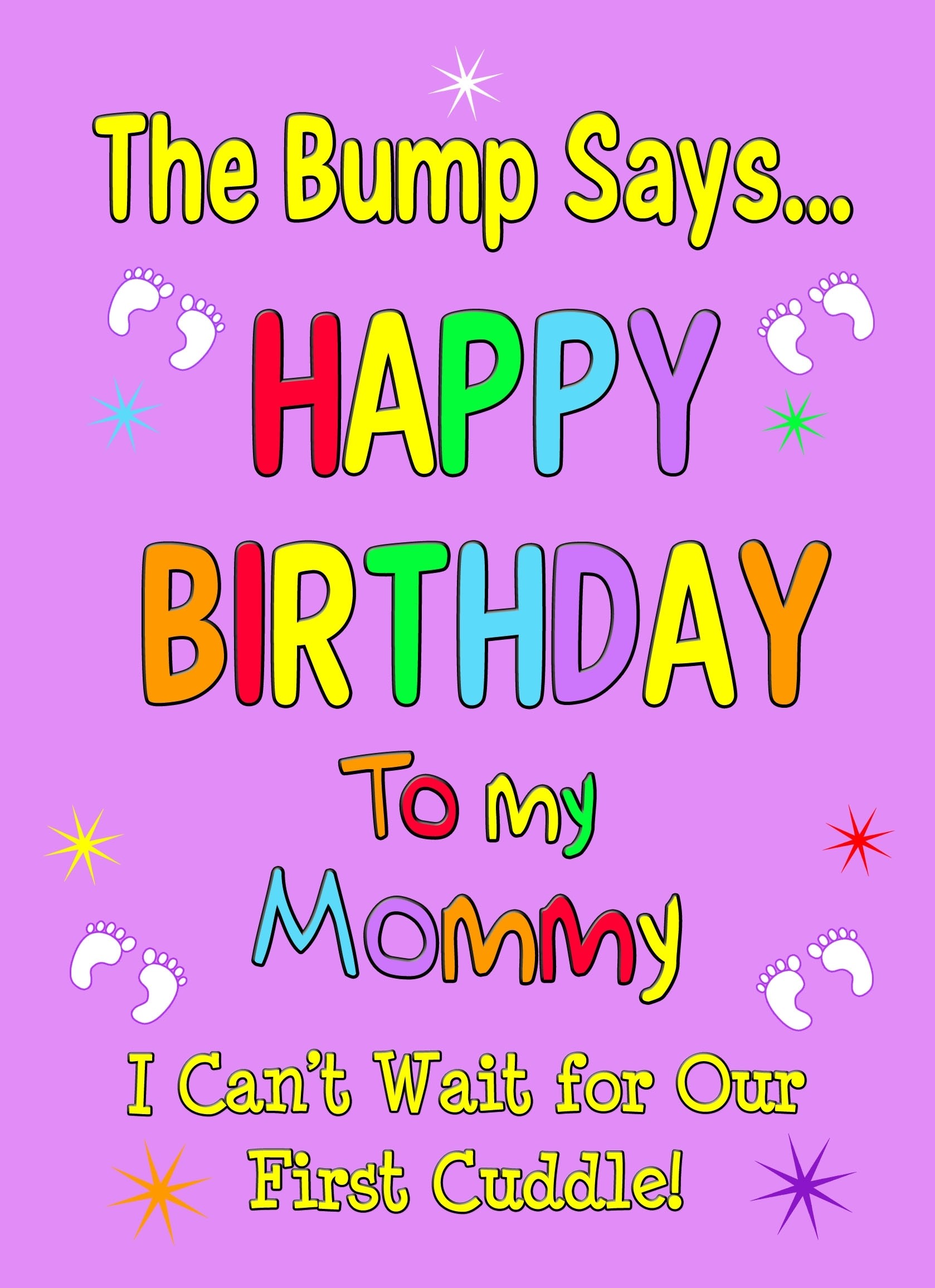 From The Bump Pregnancy Birthday Card (Mommy, Purple)