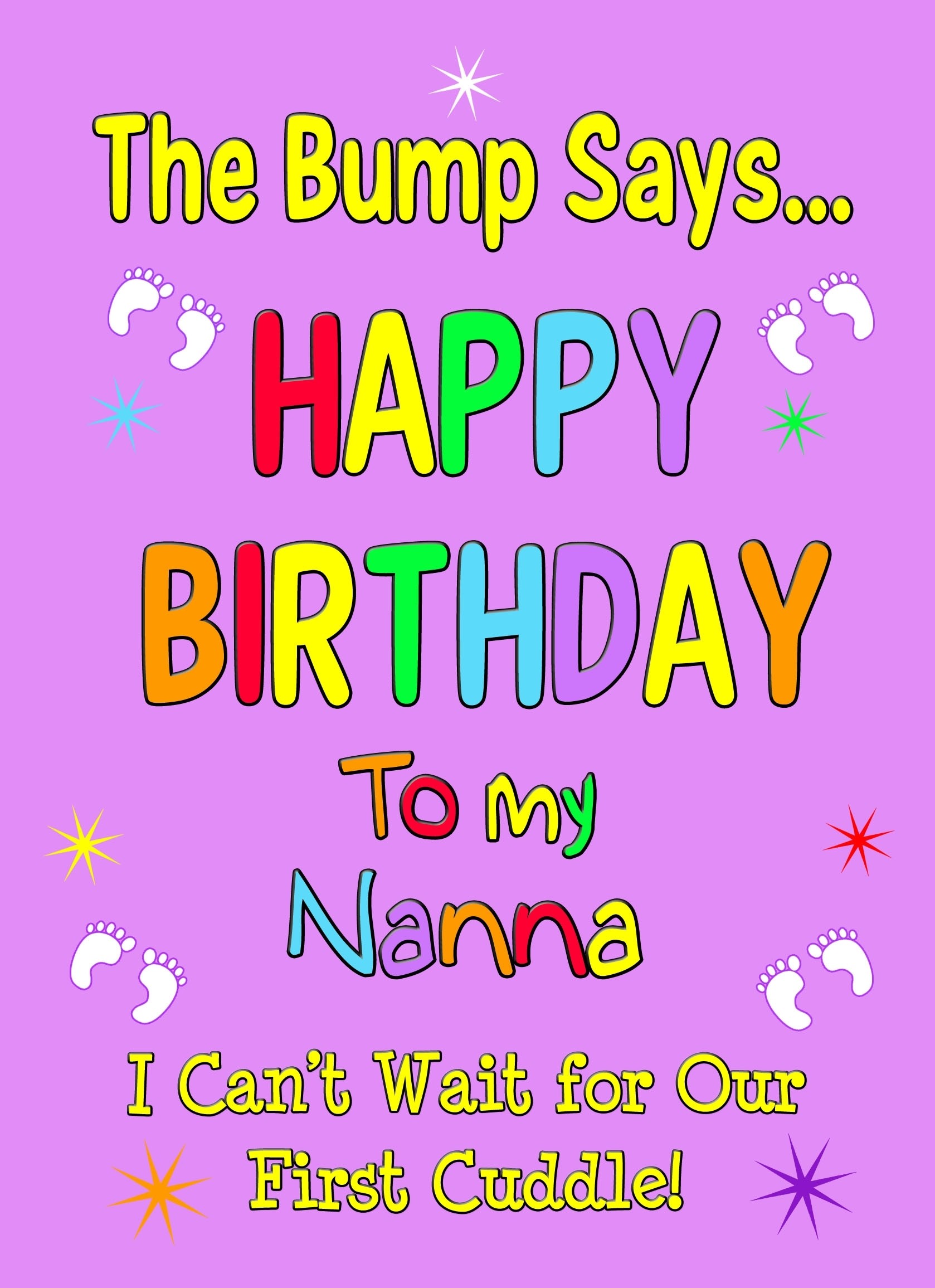 From The Bump Pregnancy Birthday Card (Nanna, Purple)