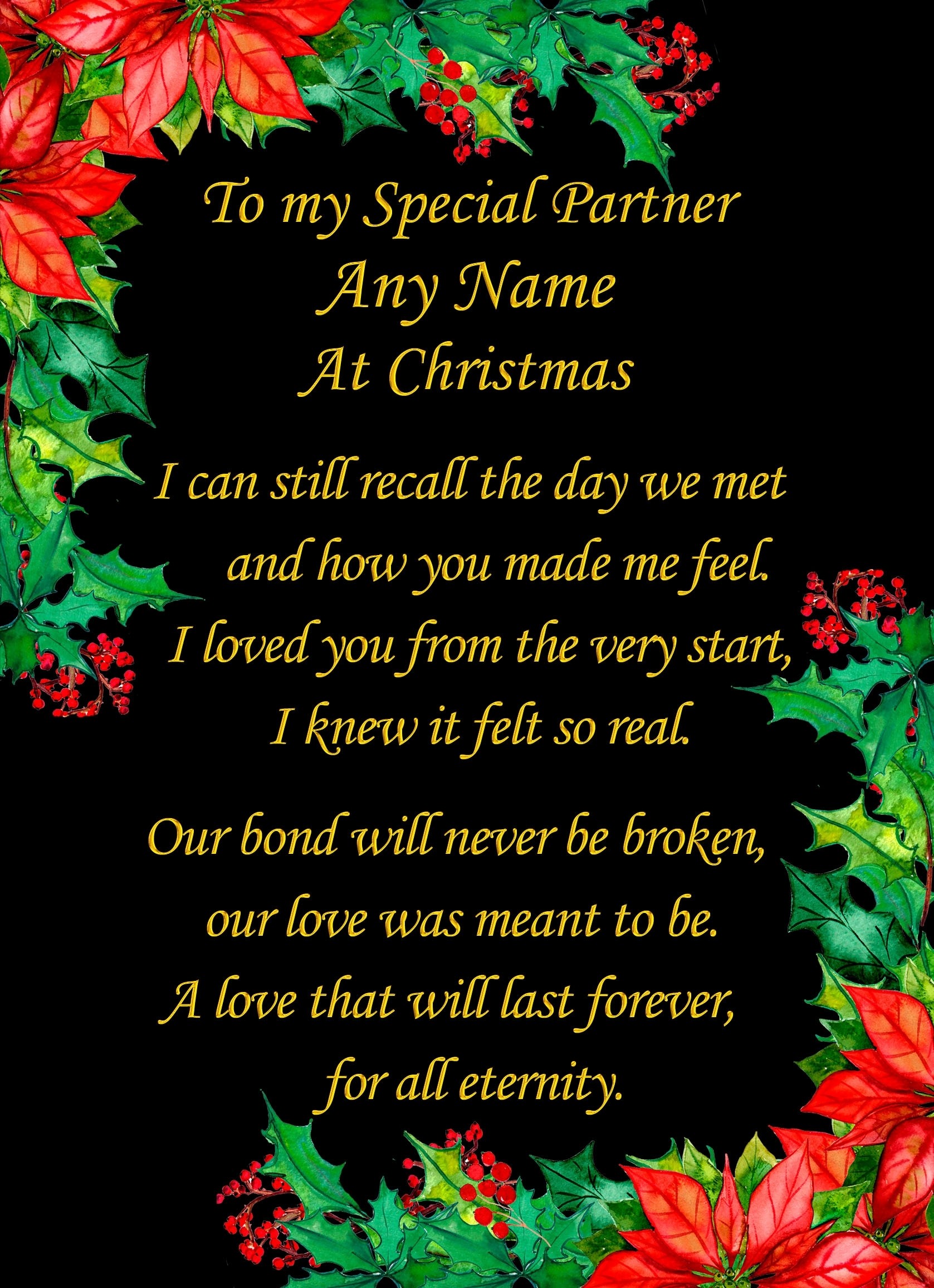 Personalised Christmas Card For Partner