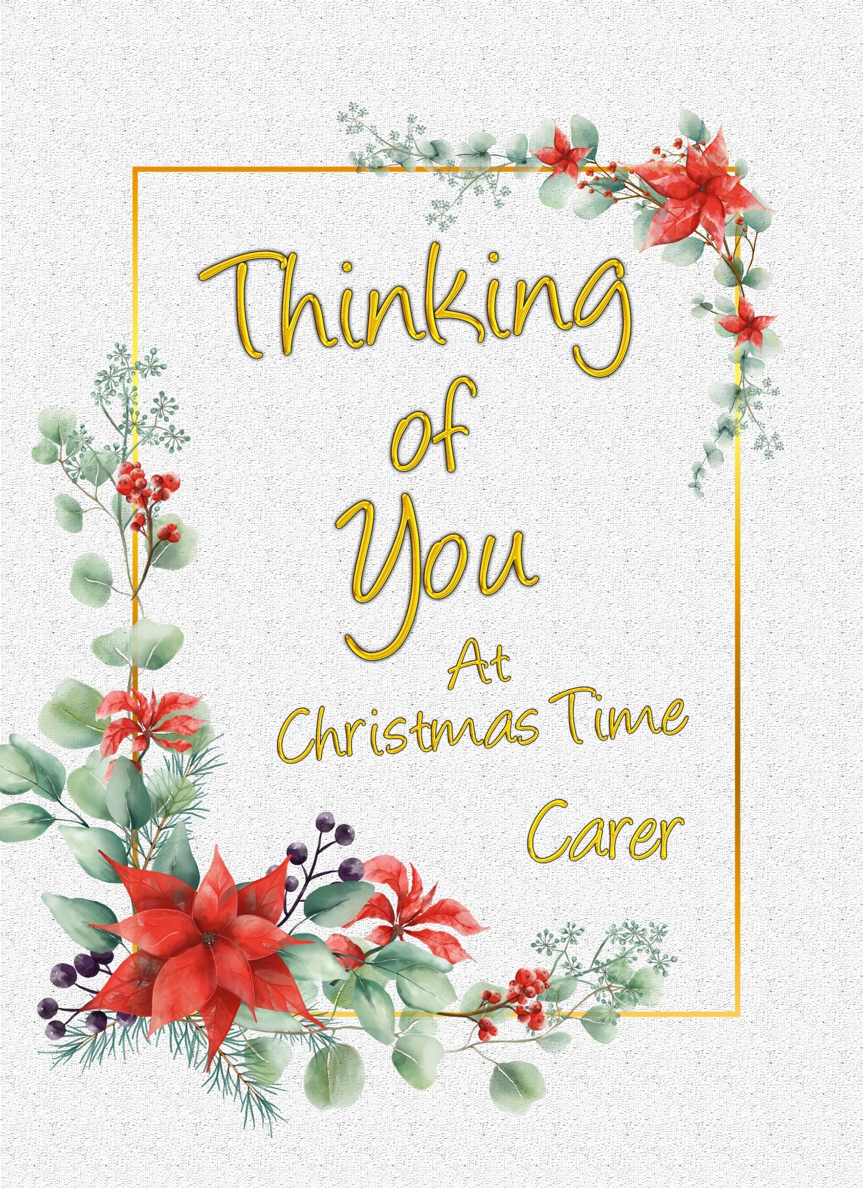 Thinking of You at Christmas Card For Carer