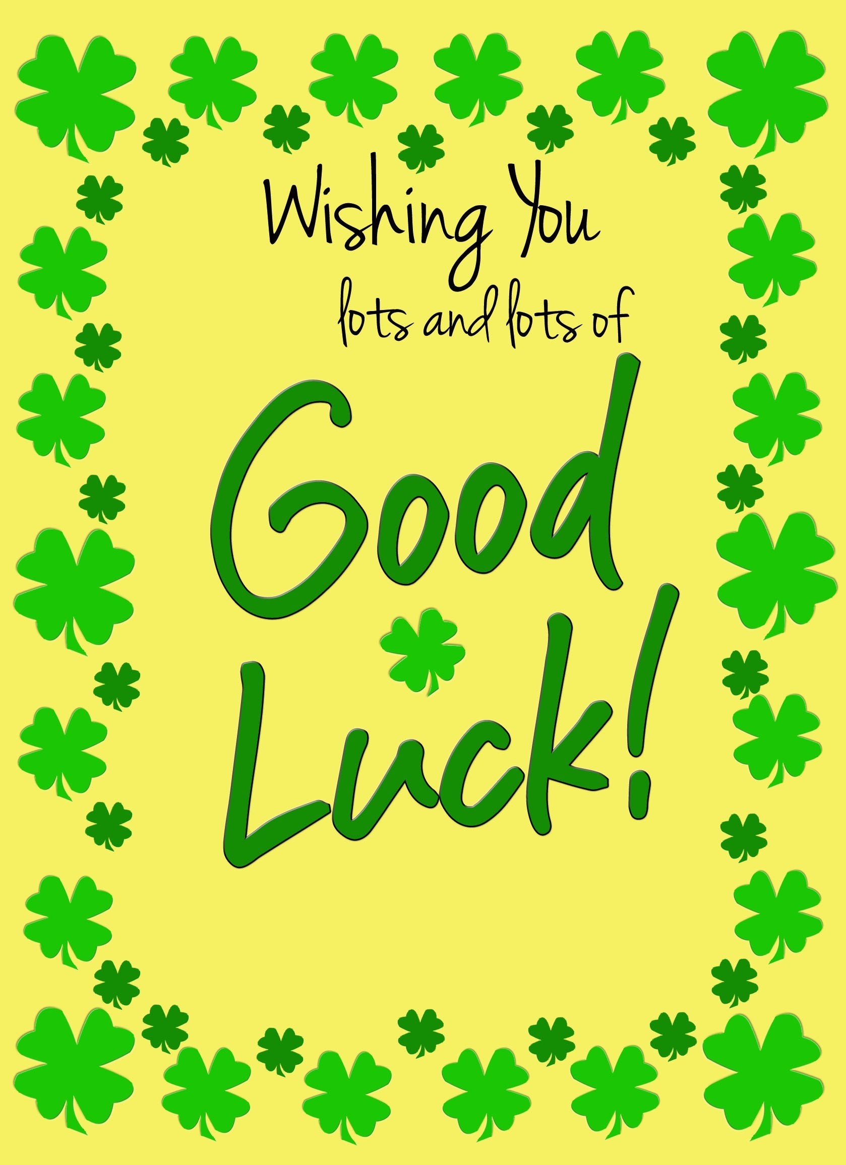 Good Luck Card for Anyone (Yellow) 